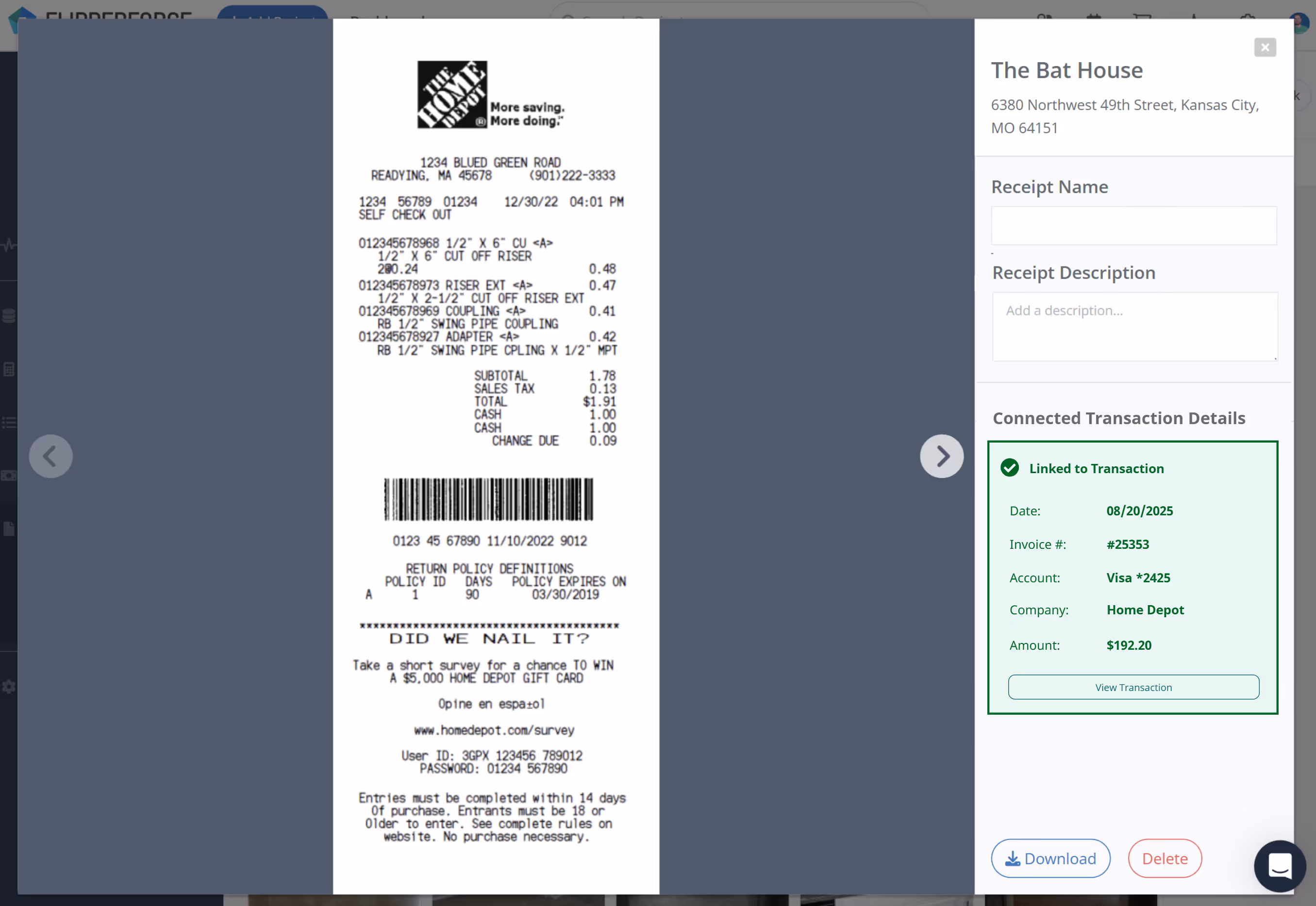 Receipts slideshow