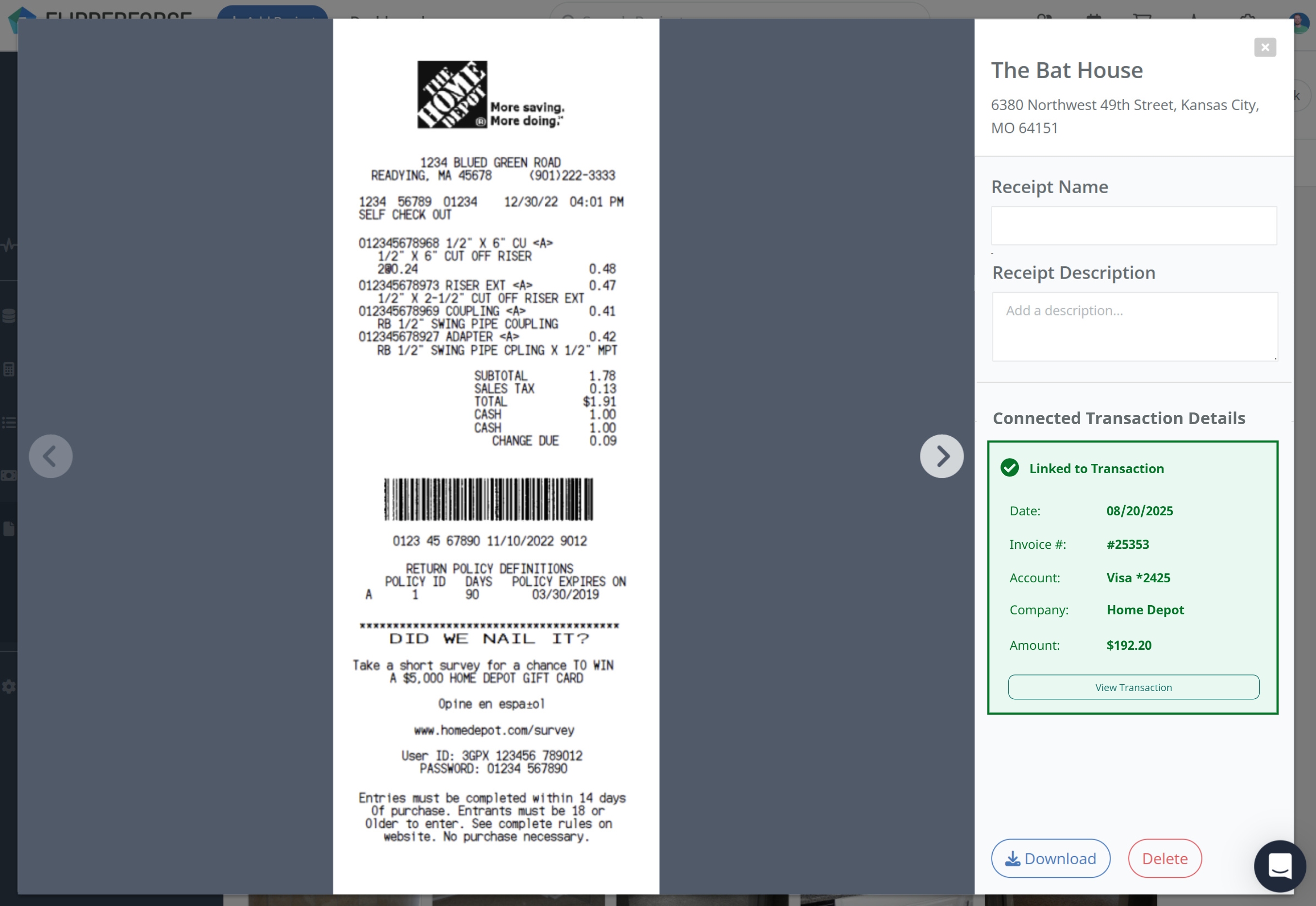 Receipts slideshow