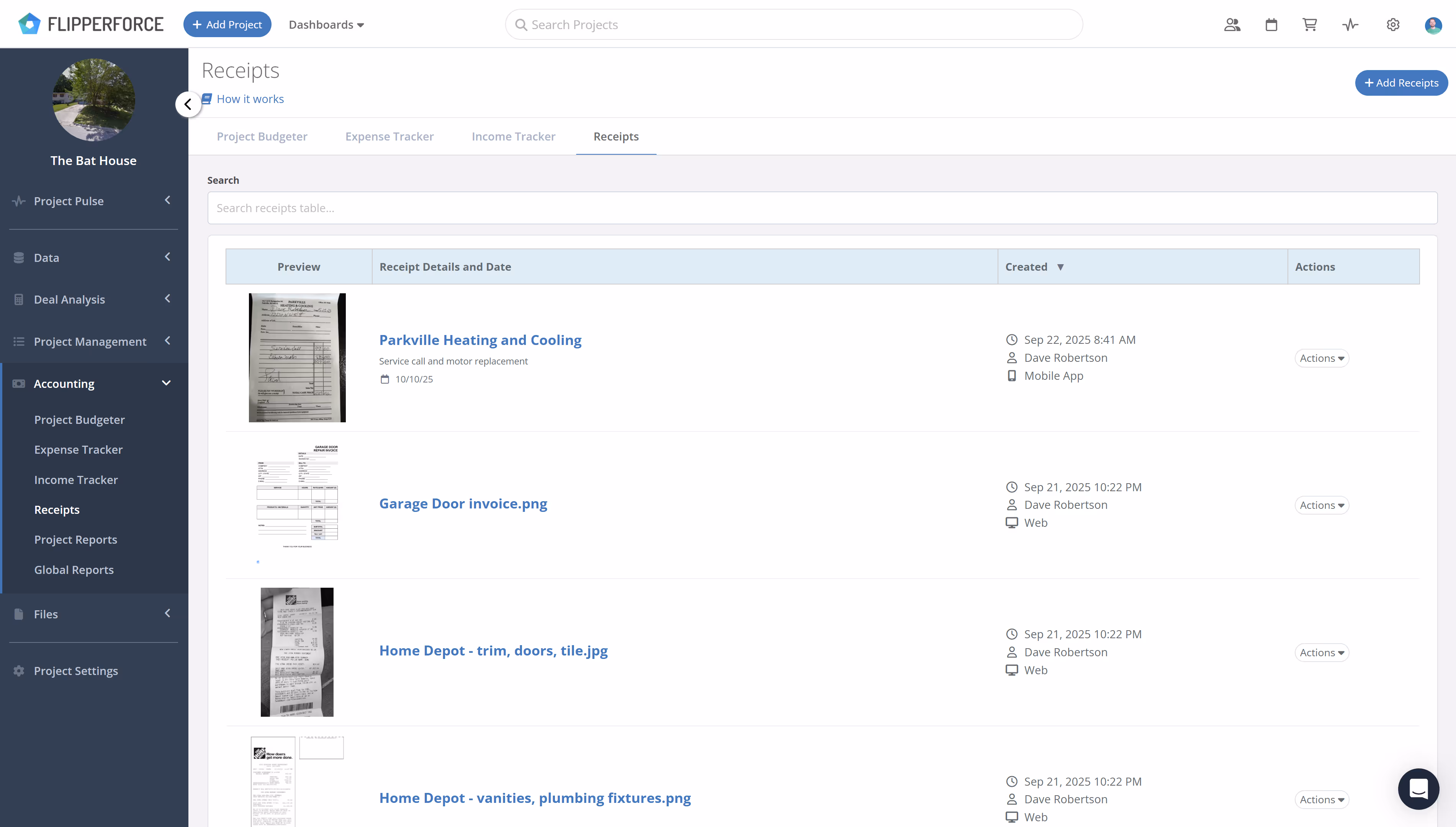 Receipt inbox flipperforce