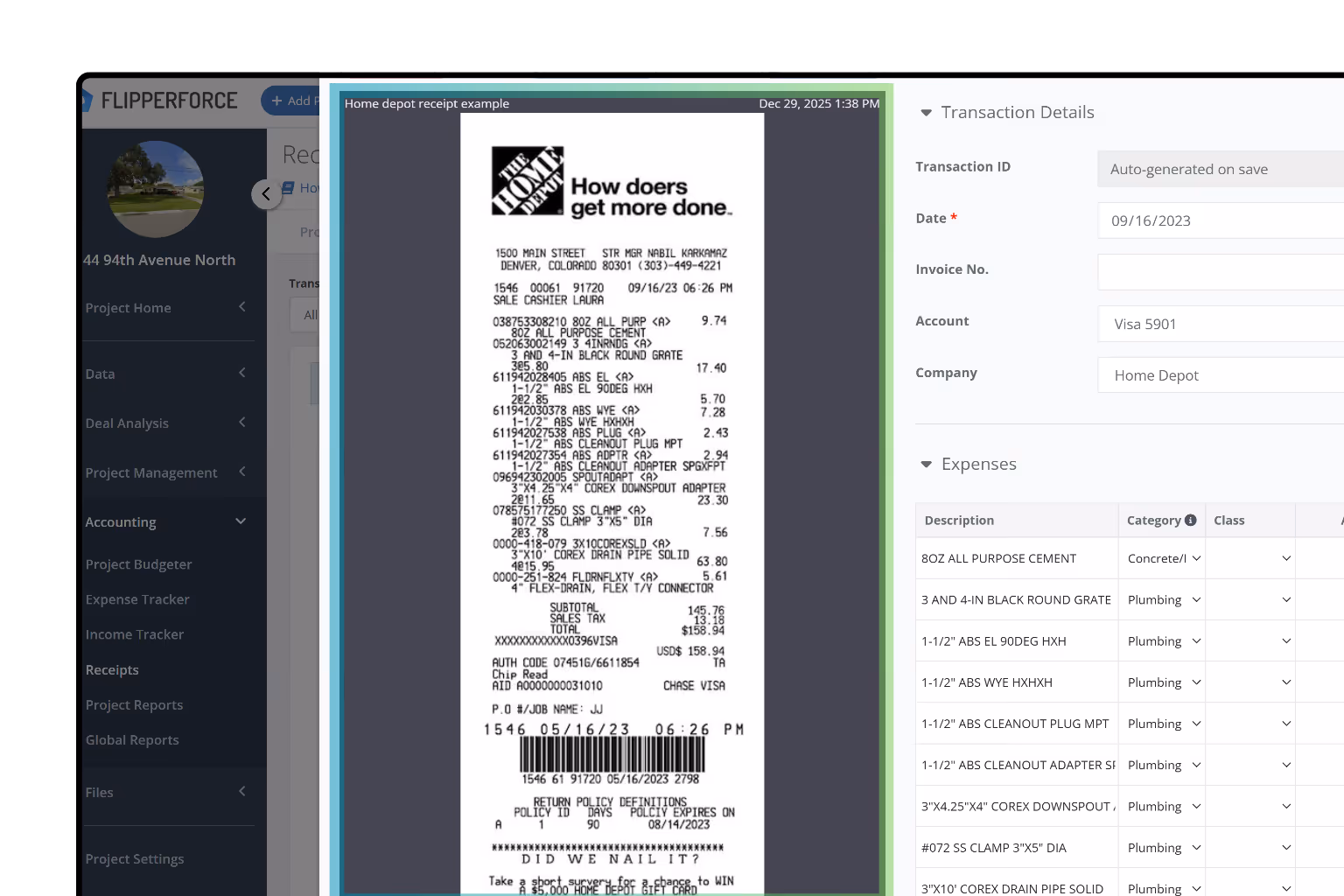 quickbooks integration for house flips