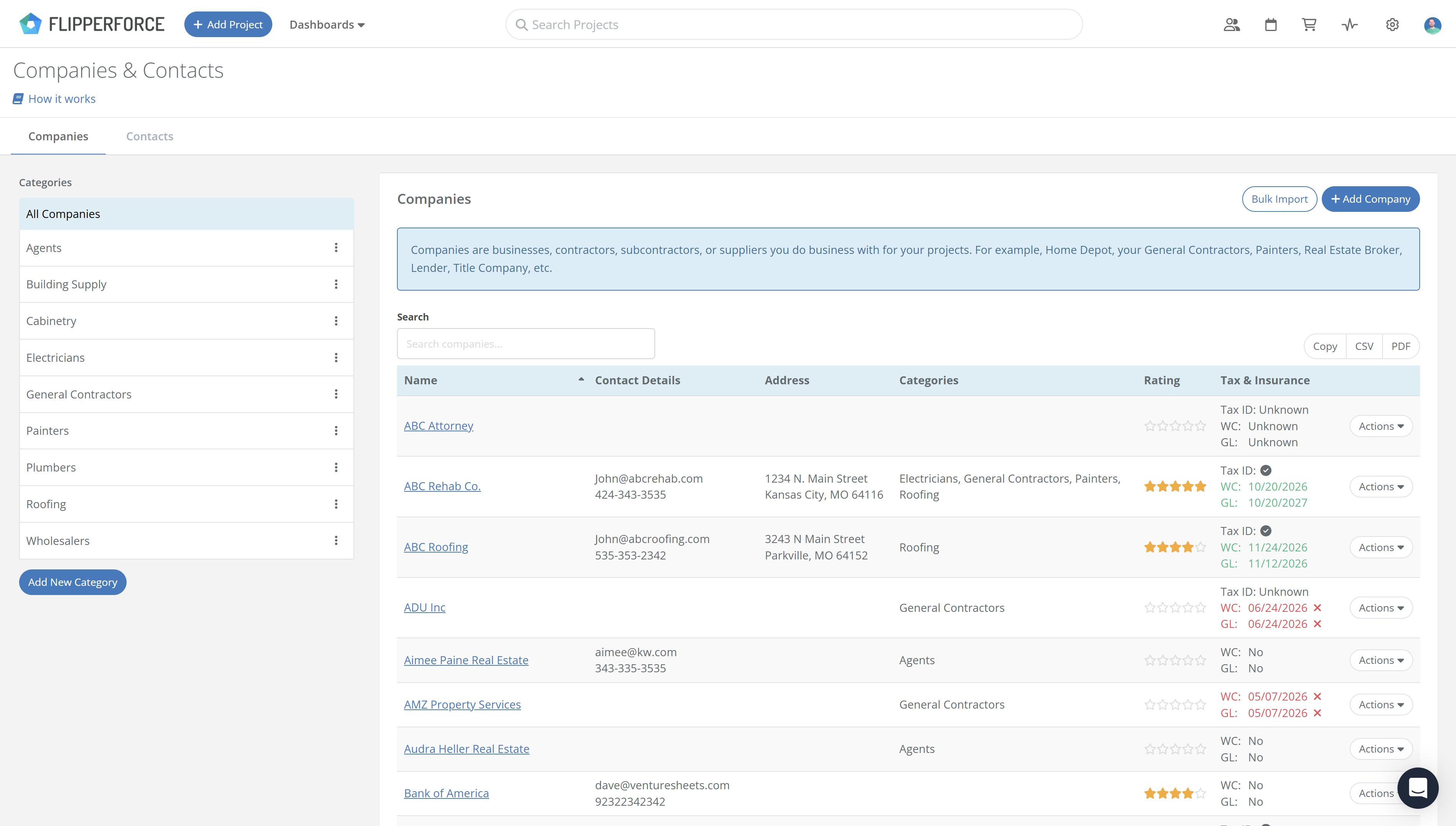 Dashboard mockup