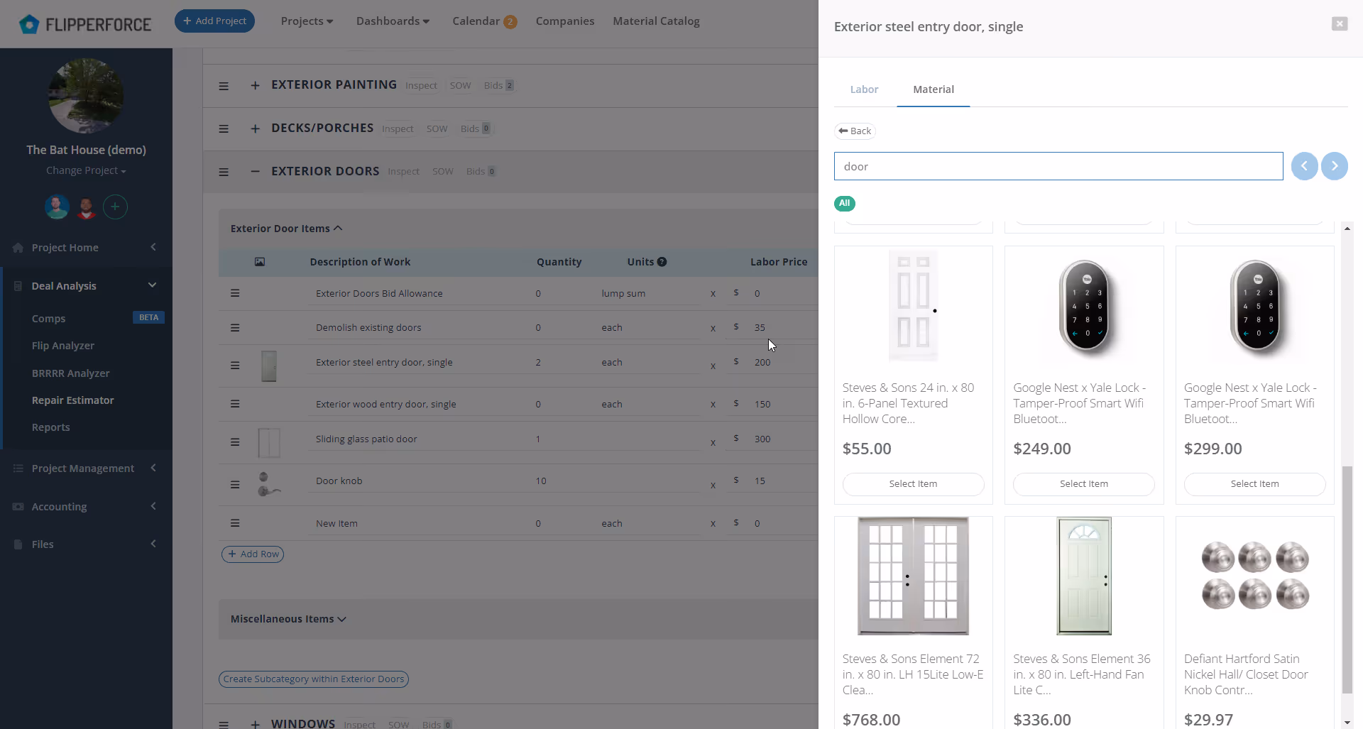 Pick your materials and create project shopping lists directly from the Repair Estimator.