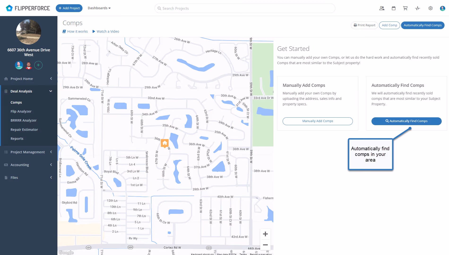 Automatically find recently sold comparables in your area and pick-and-choose the best comps for your subject property.
