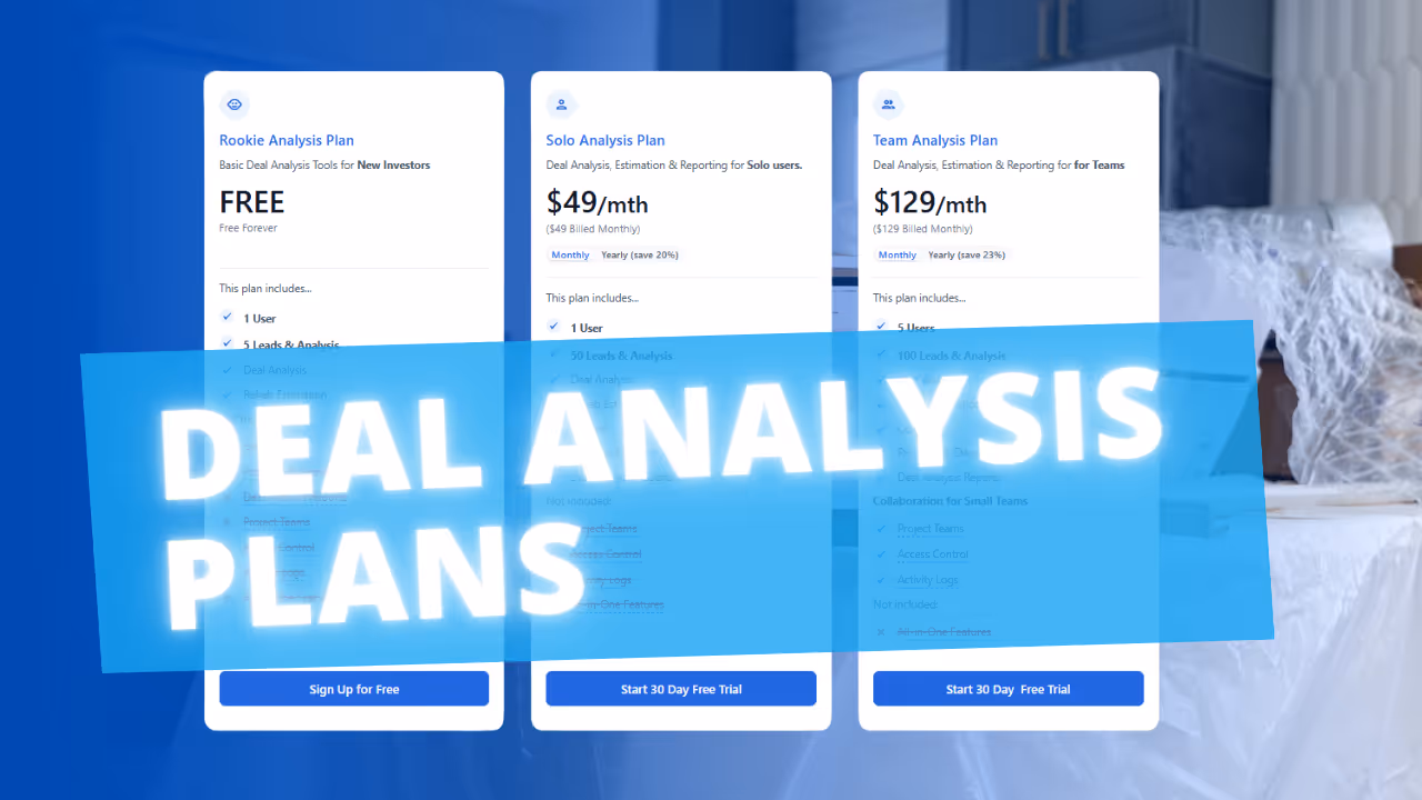 New Deal Analysis Only Subscription Plans!