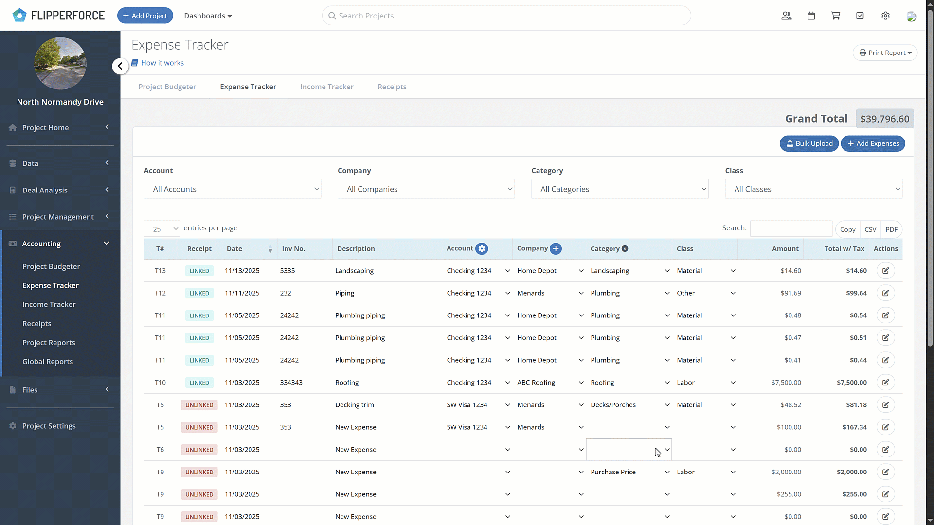 Edit existing transactions