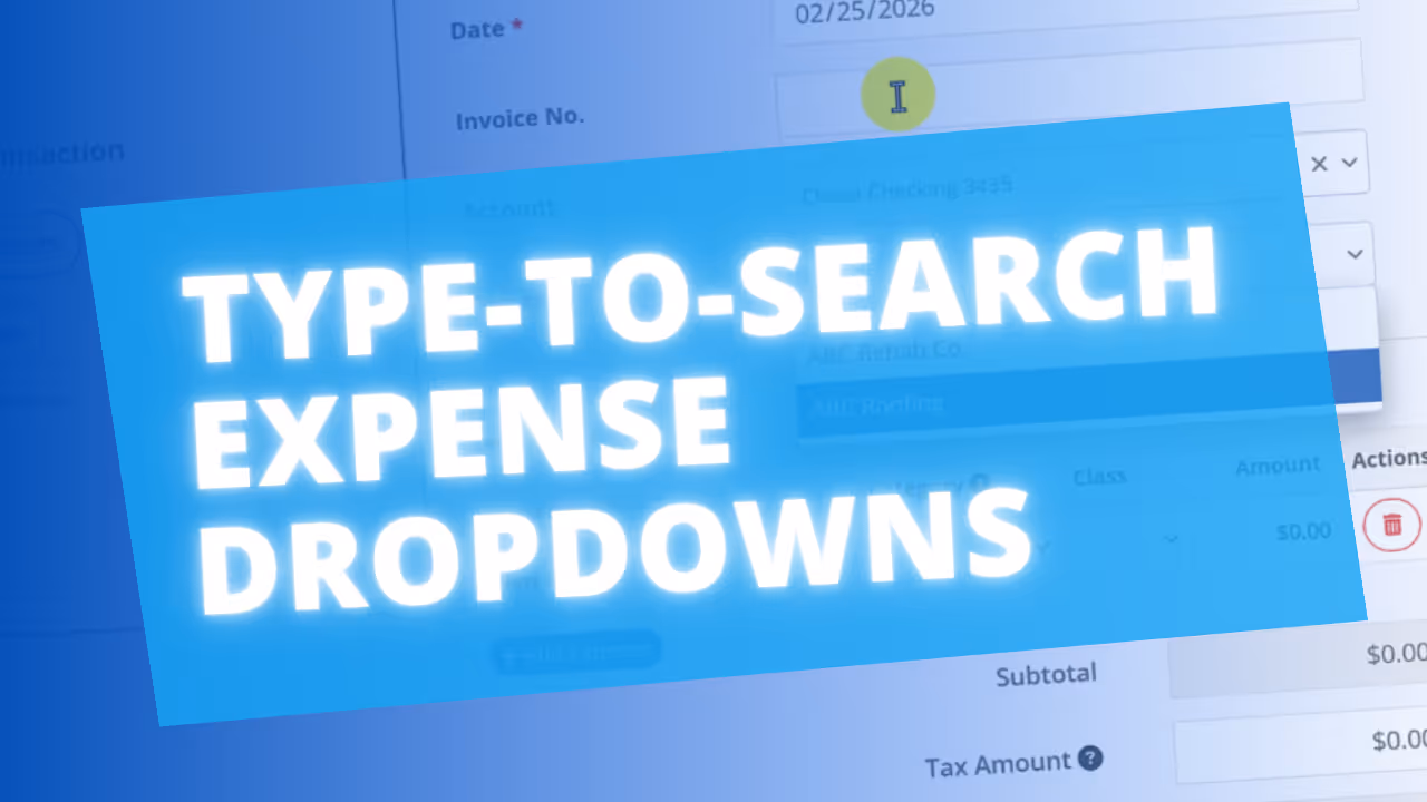 Enhanced "Type to Search" Dropdowns for Expenses