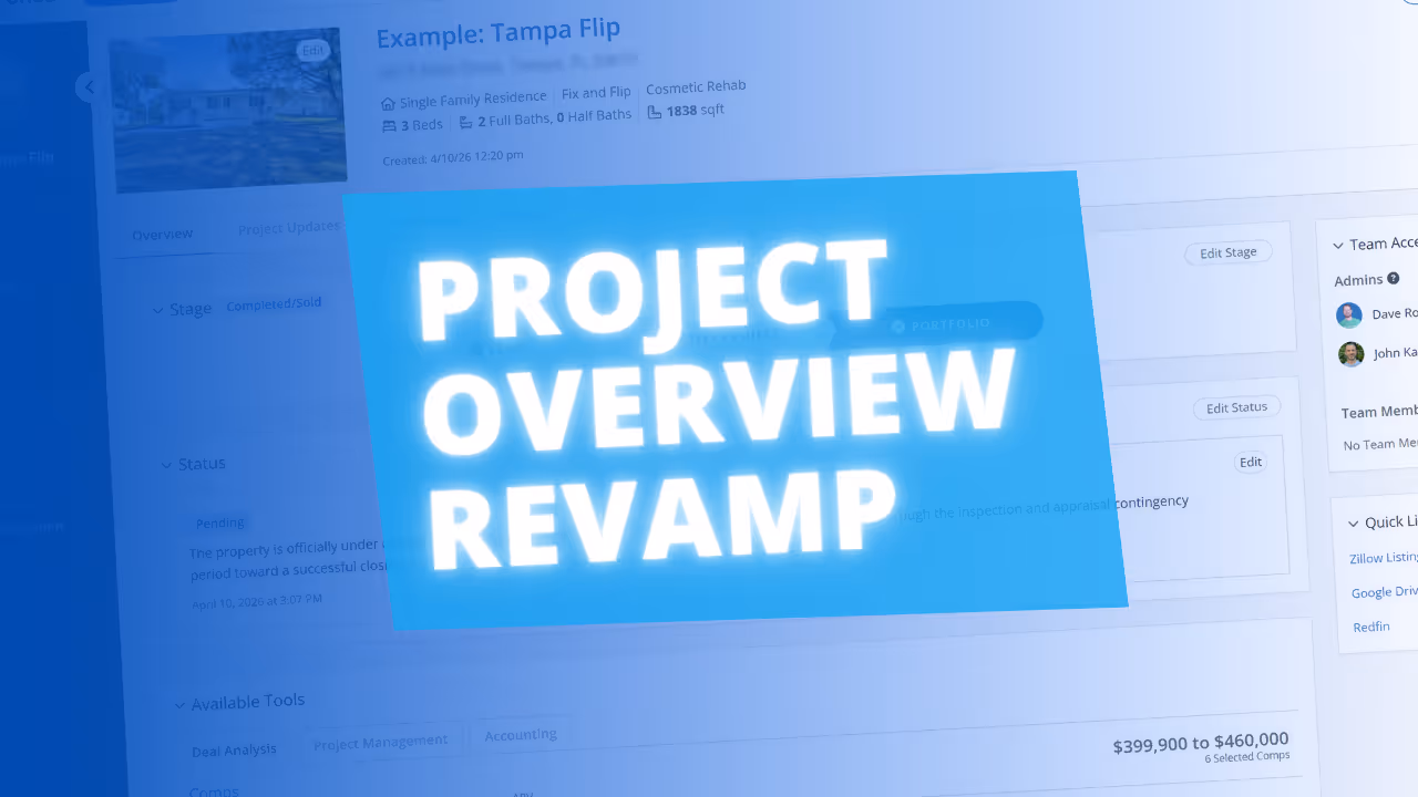 Project Overview Revamp for Improved Organization and Clarity