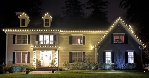 Christmas lights on a house