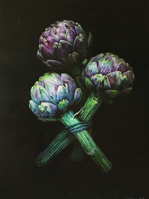 Artichokes Oil Painting by Sergey Teplyakov