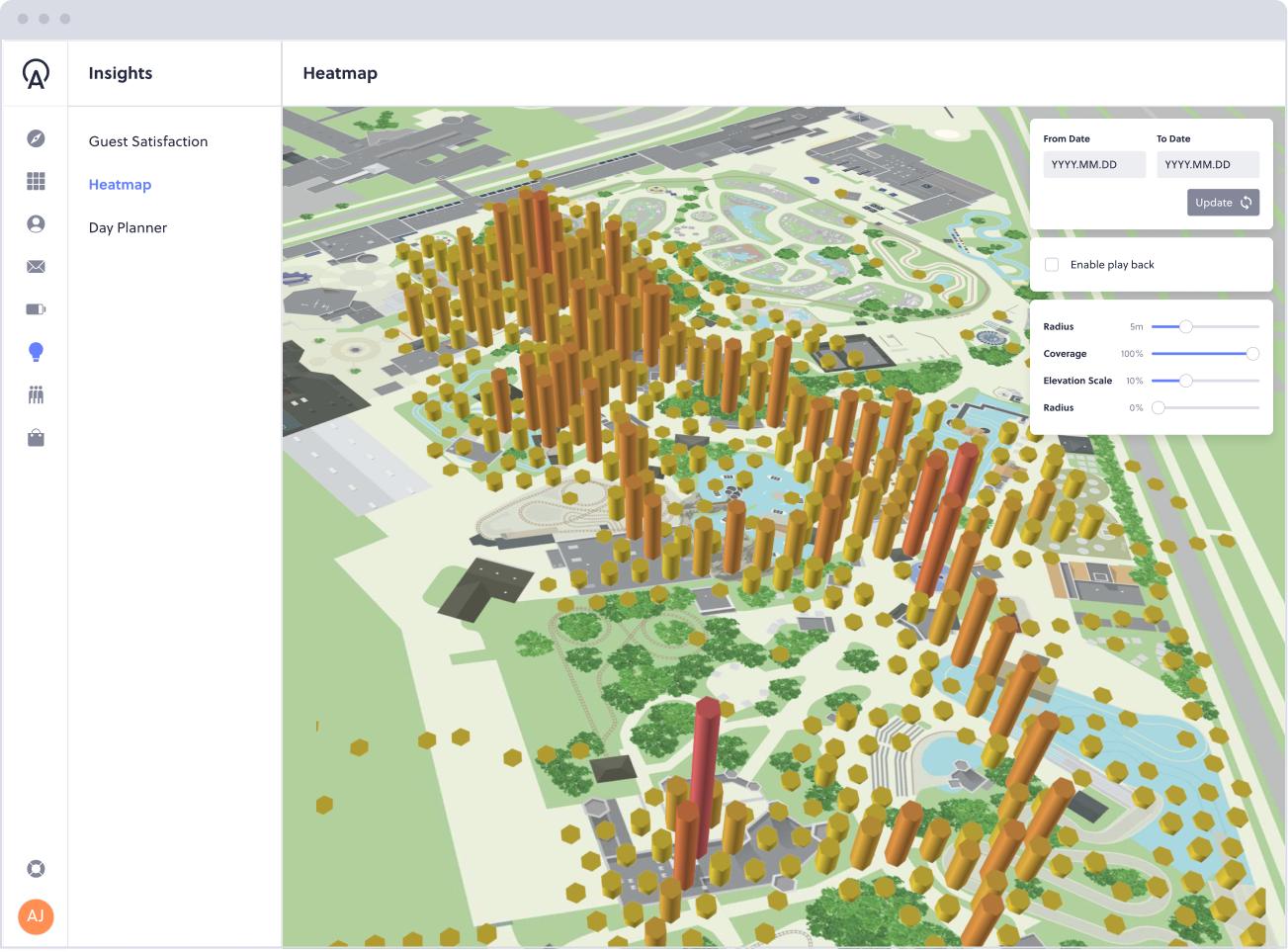 Heat map for visitor attractions