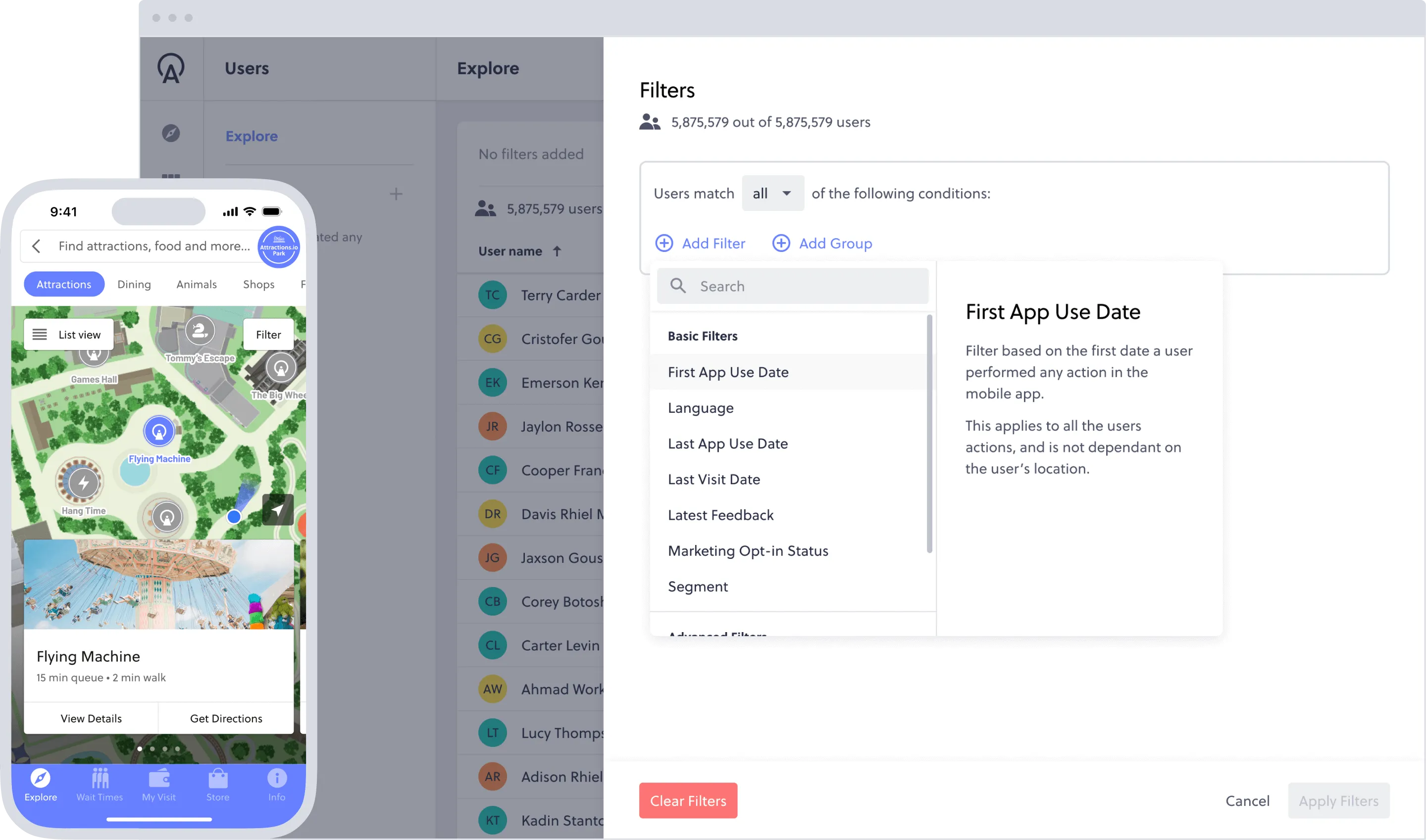 mobile app for theme park and zoo at IAAPA
