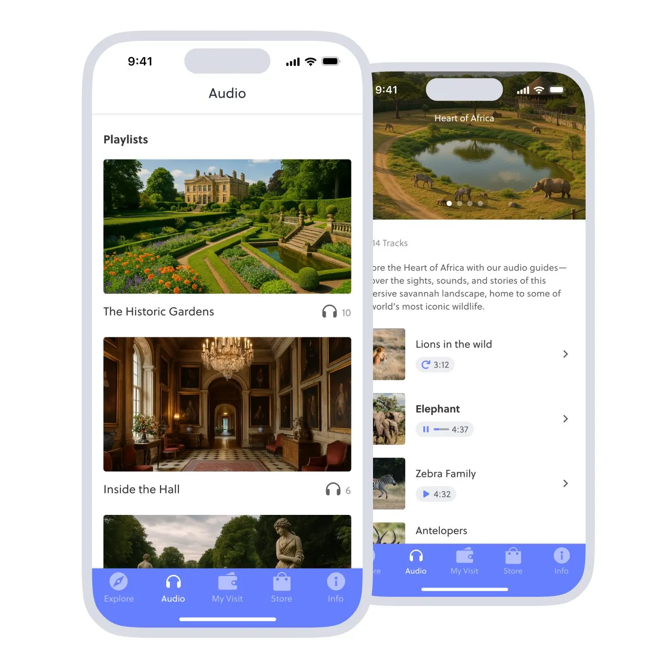 mobile app with embedded audio guide