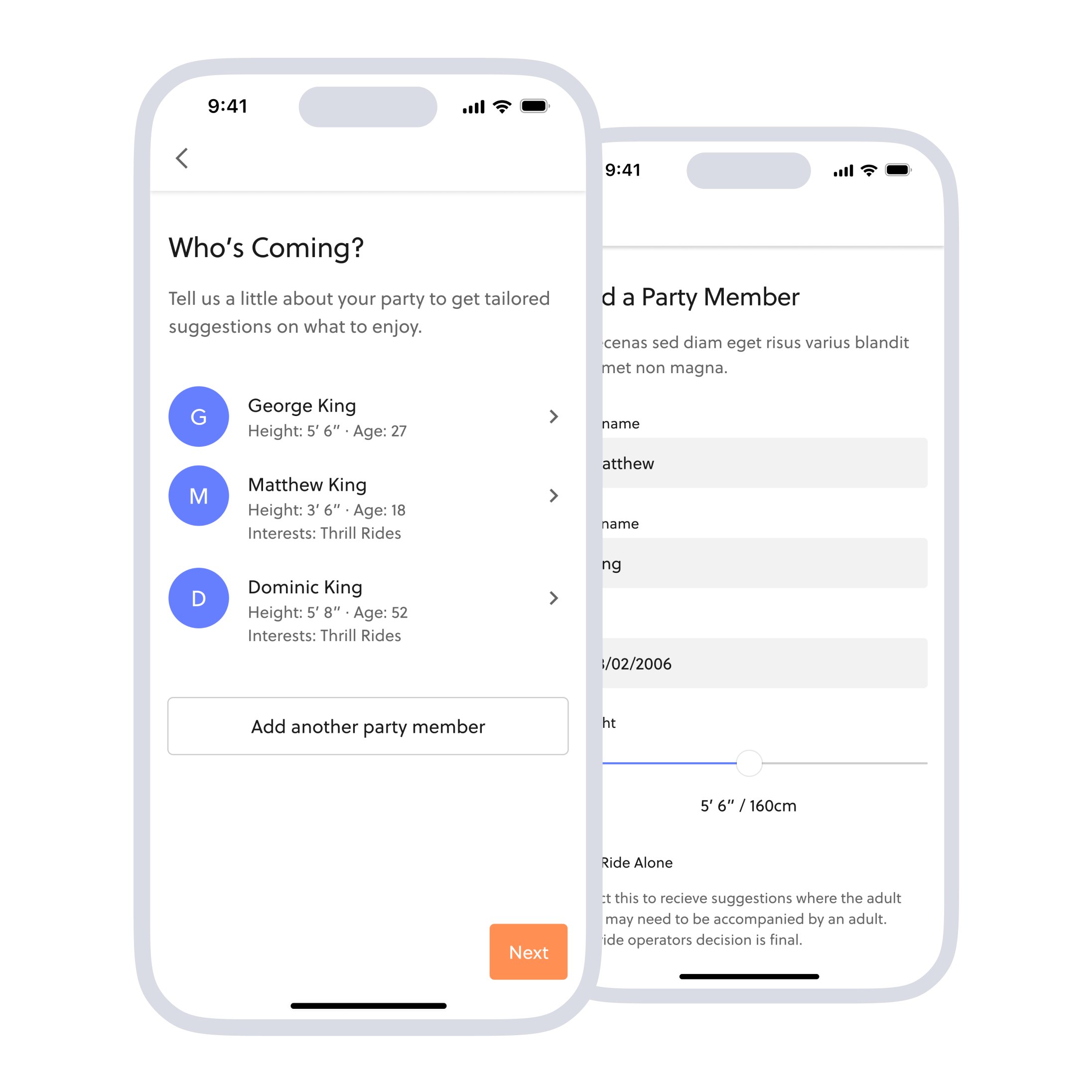 in-app planning of activities