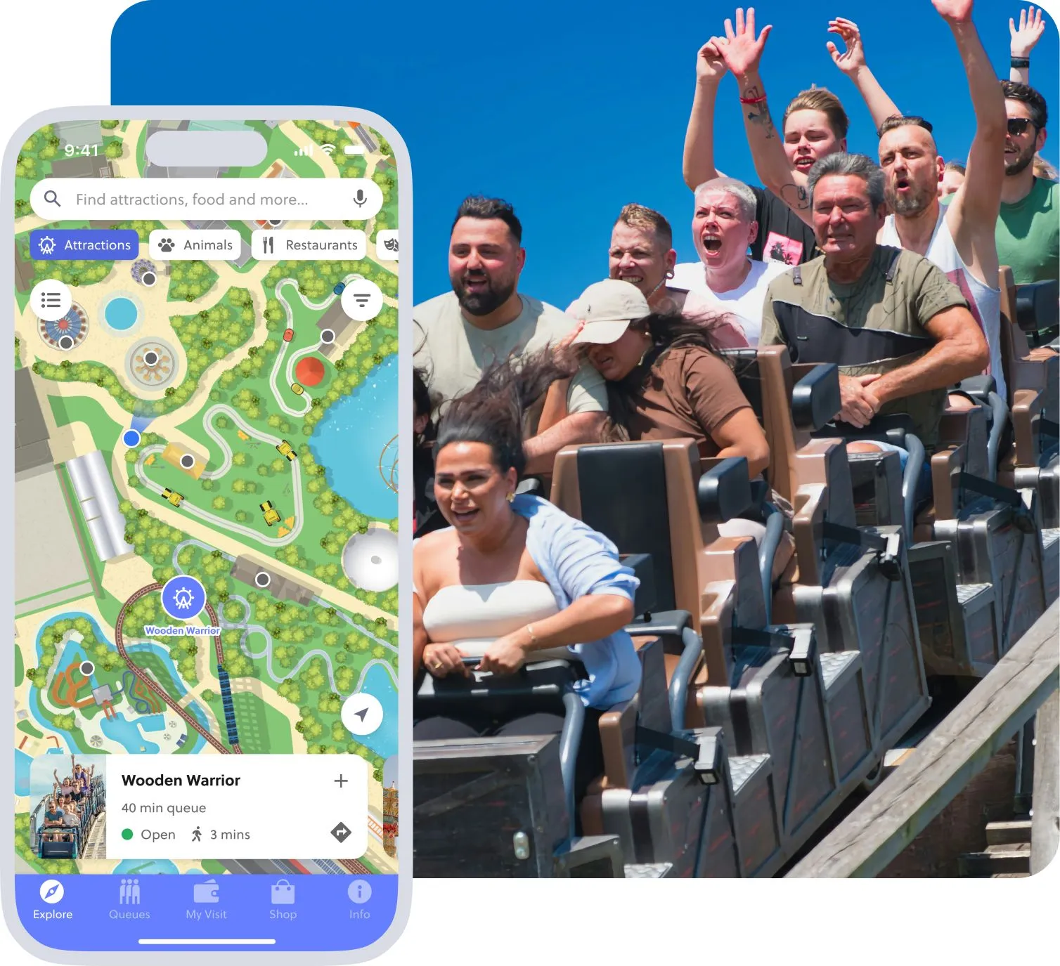 Mobile app provider for theme parks