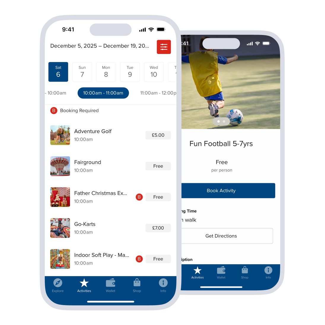Butlins mobile app activities and poi