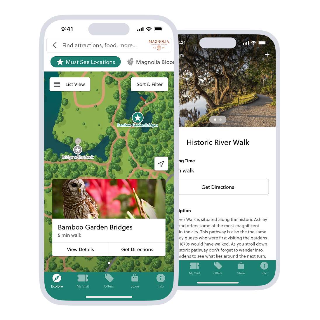 Magnolia maps and poi garden