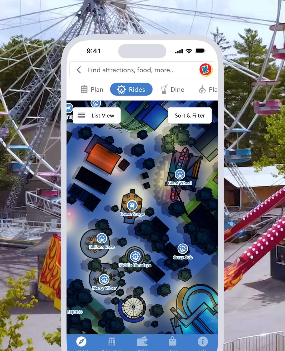 Knoebels mapping example at night