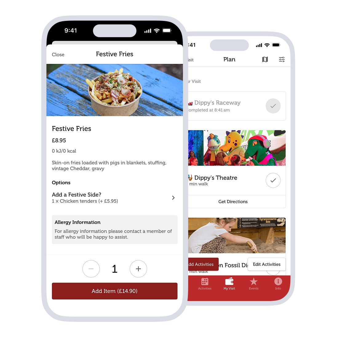 In-app mobile food ordering and planner
