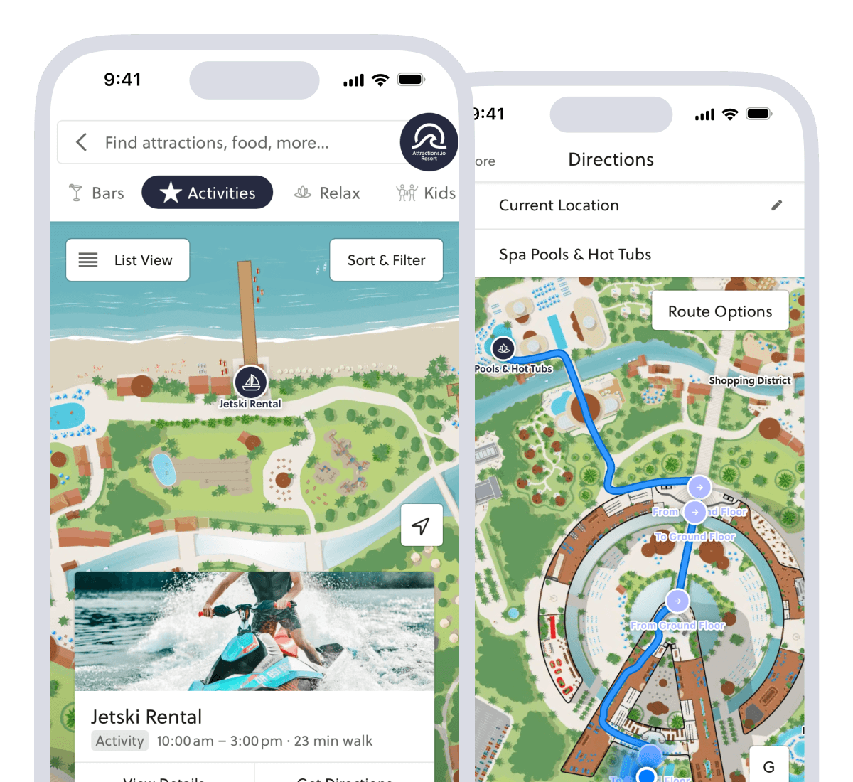 Attractions.io Resort mobile app examples