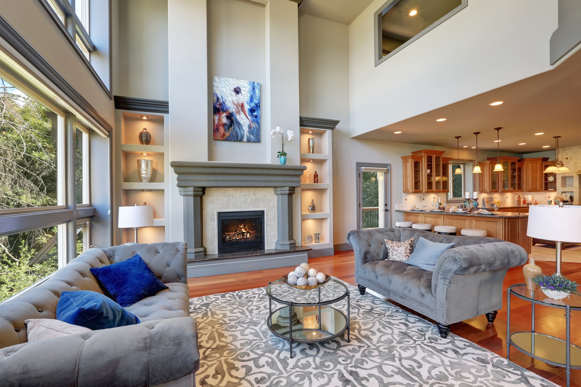 Finished custom home after coordinated electrical and technology planning