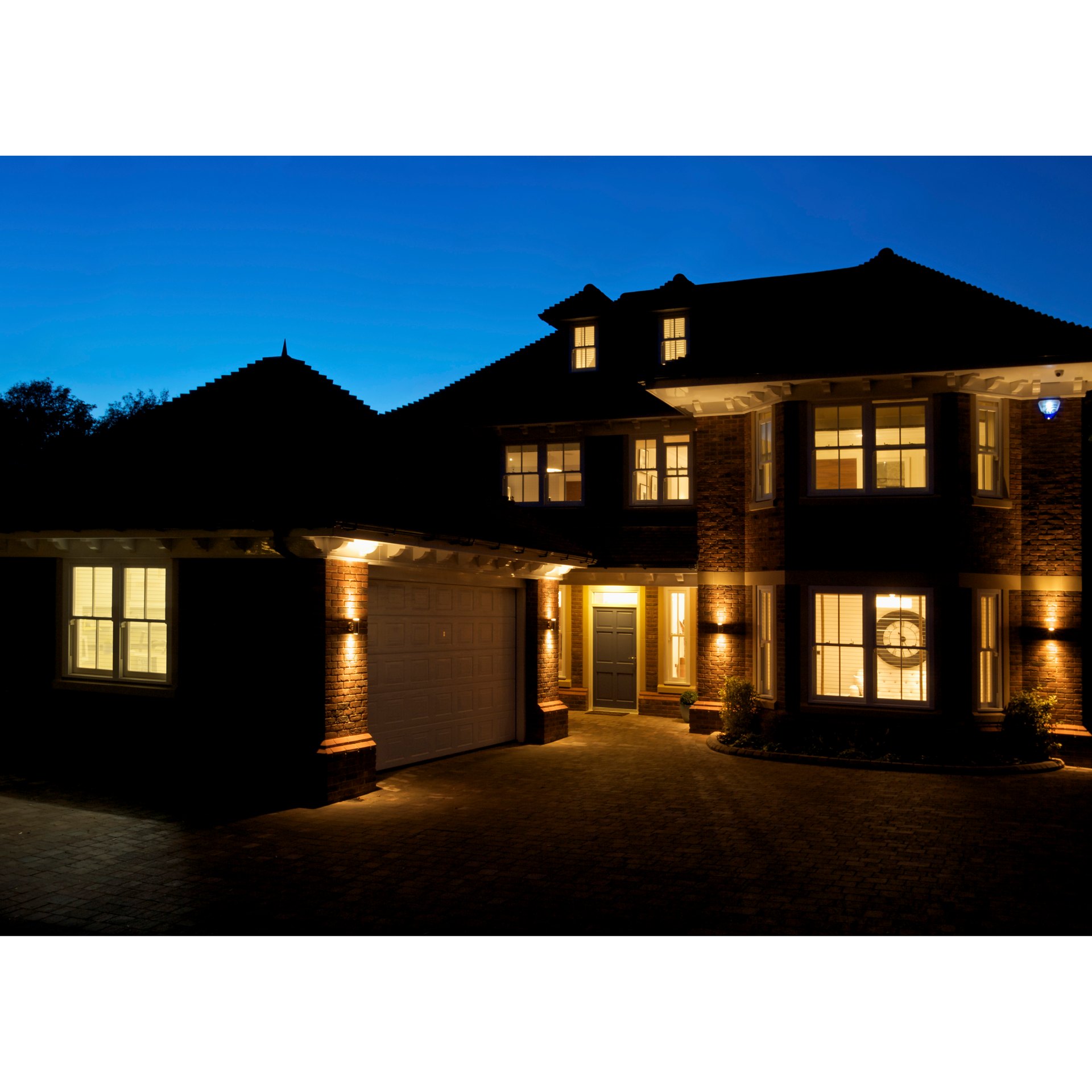 Luxury residence with discreet utility and backup power infrastructure