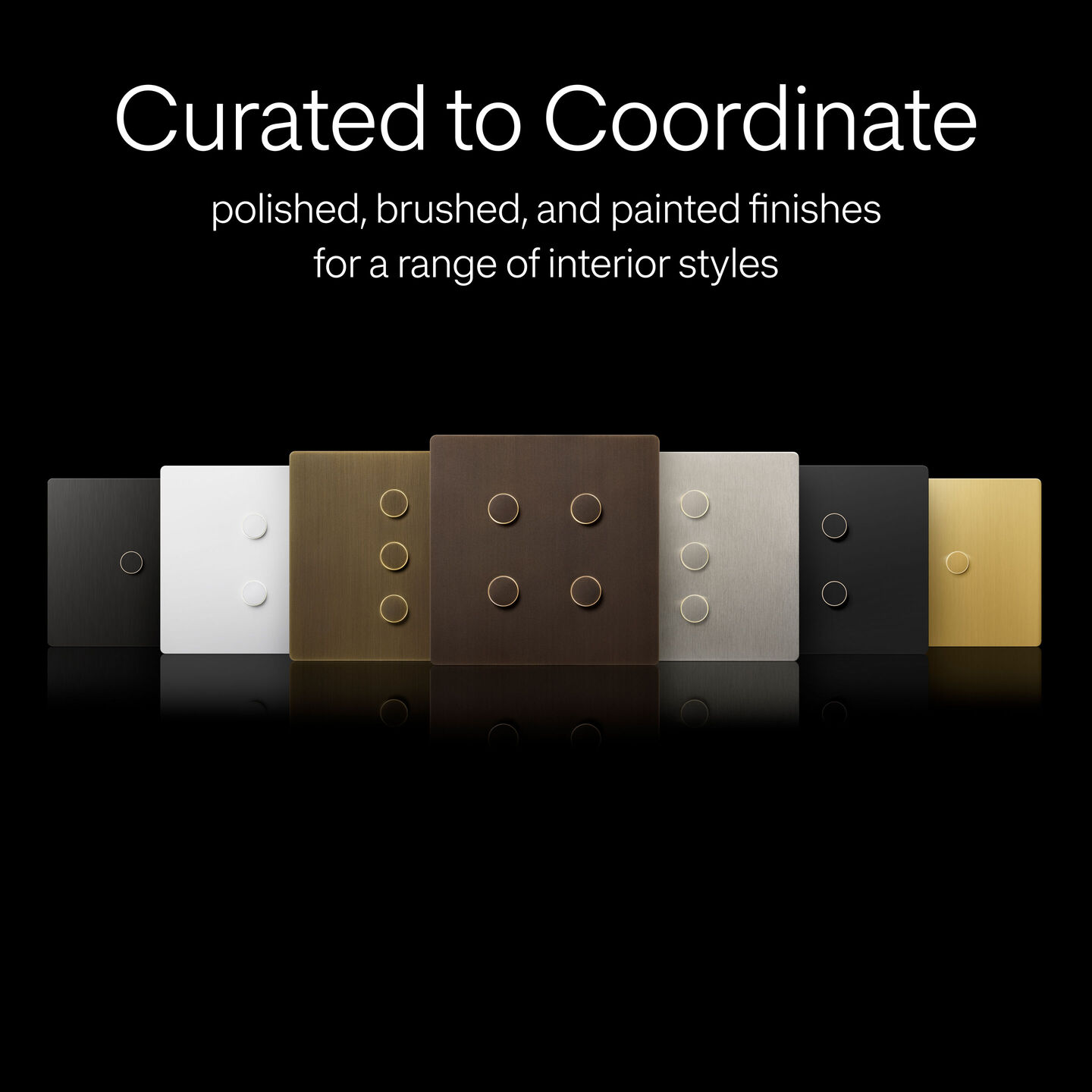 Selected Lutron Alisse keypad finishes and button arrangements