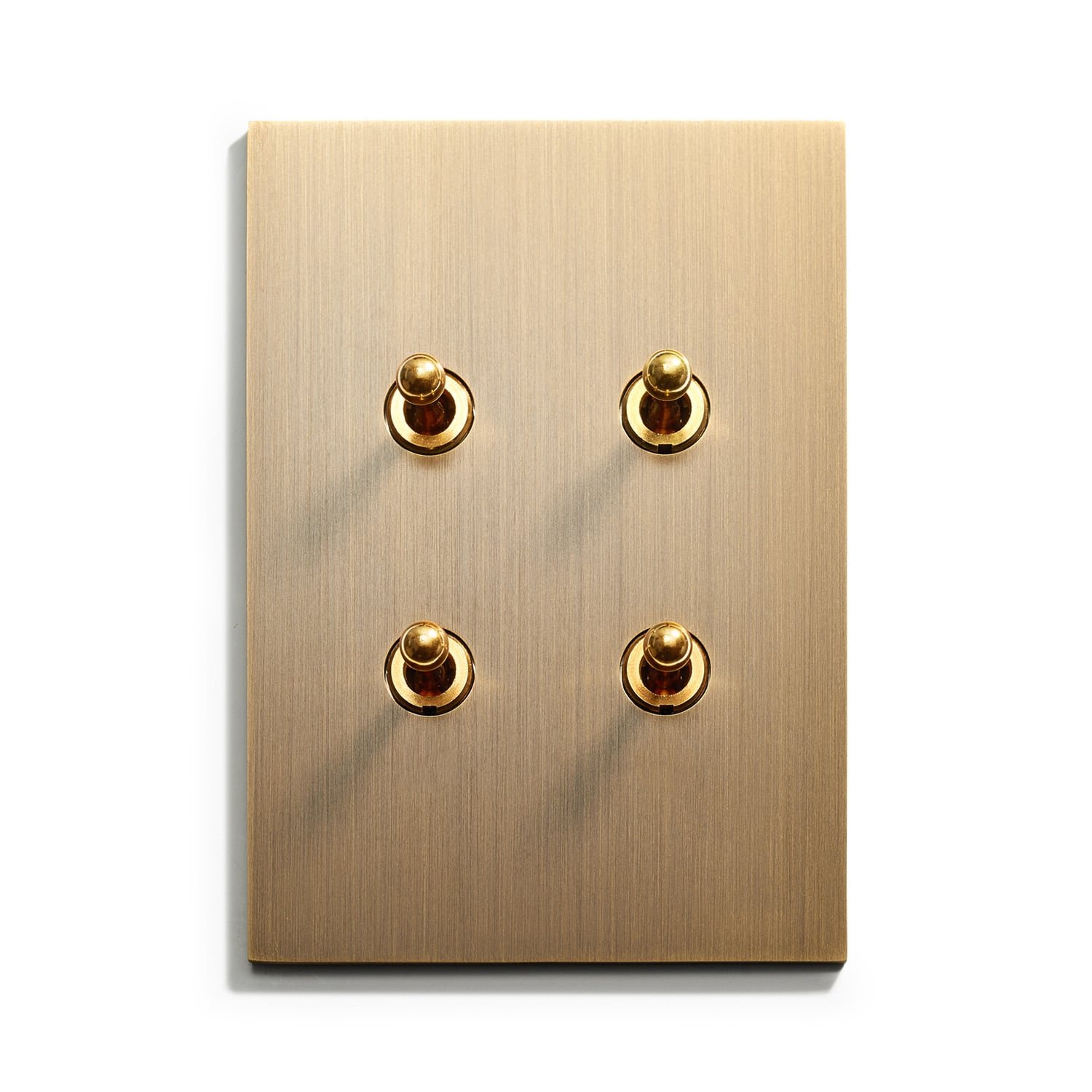MELJAC Classique brass keypad with four teardrop toggles