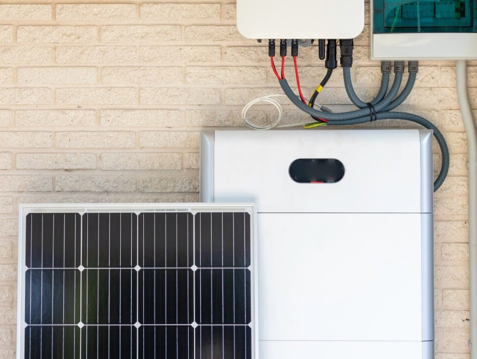 Residential solar and battery storage equipment planned as part of the electrical system