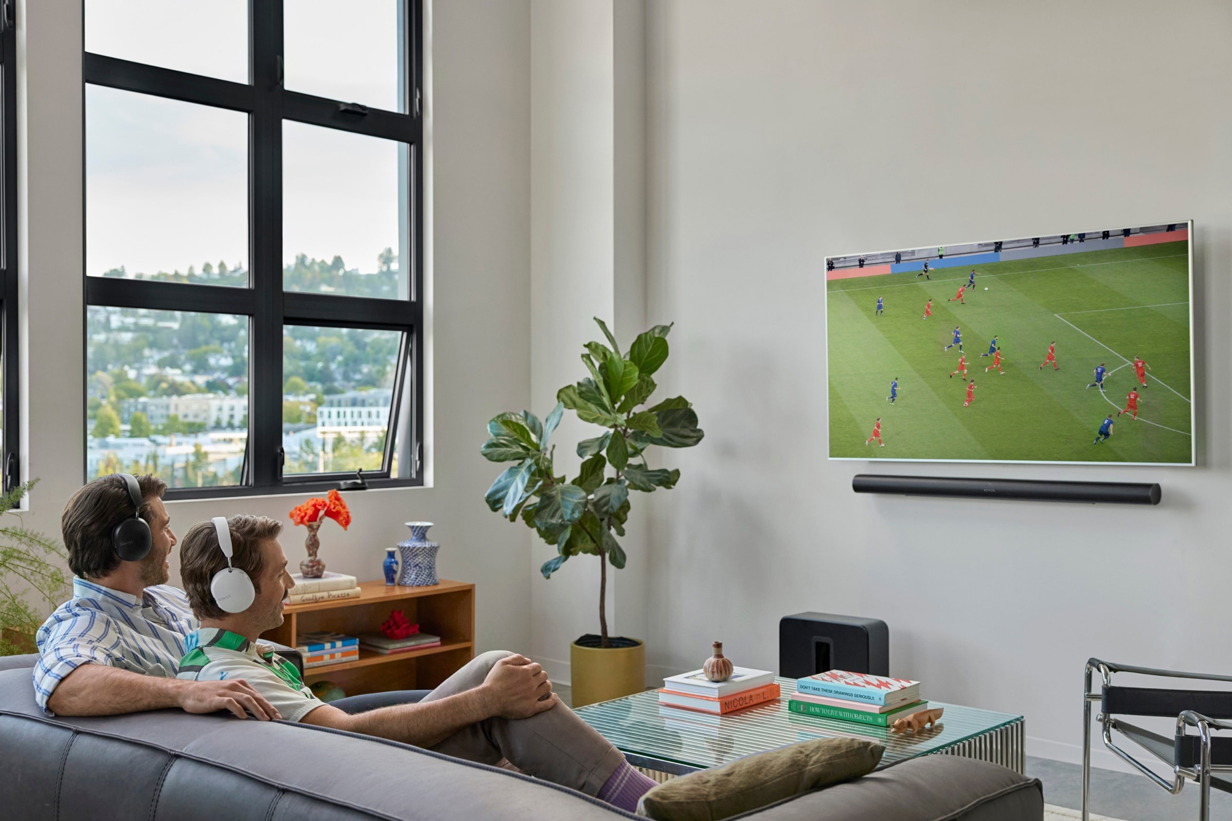 Sonos home theater system in a residential media space