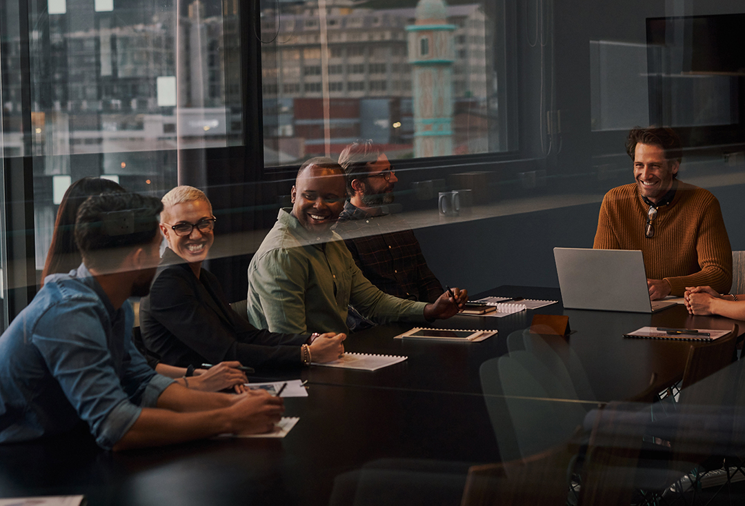 Professionally integrated conference room with video collaboration technology