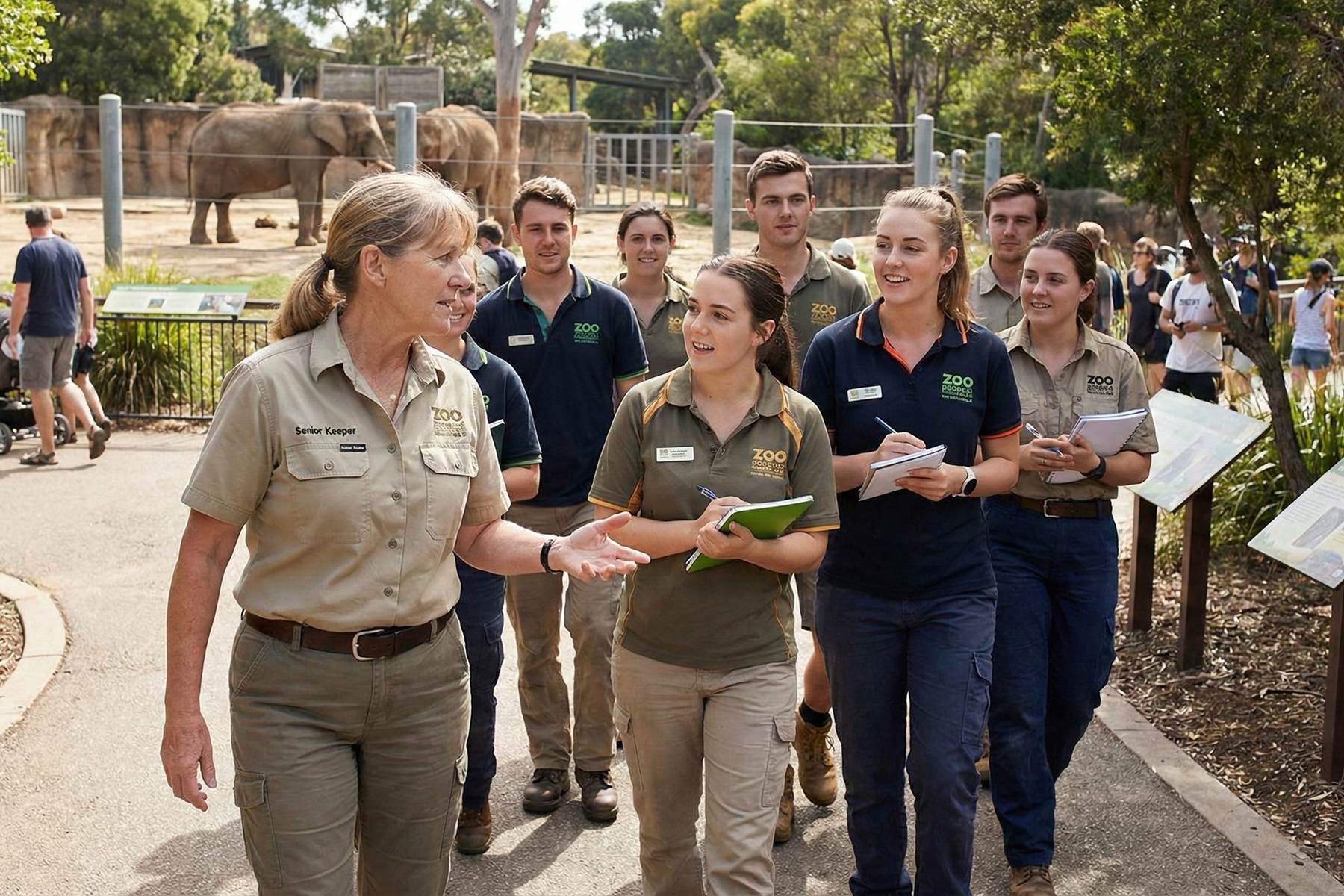 New staff wallking around the zoo