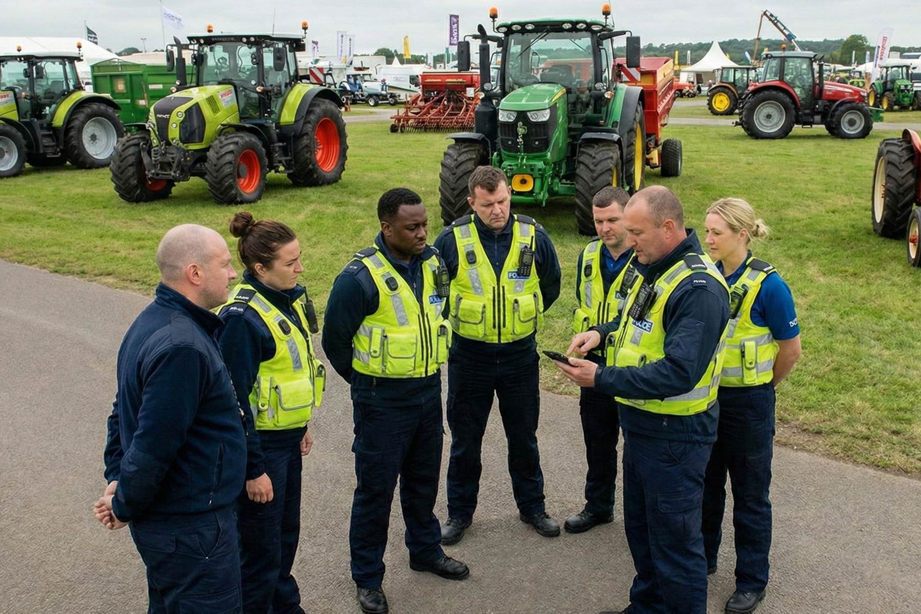 Events team being briefed via a mobile app