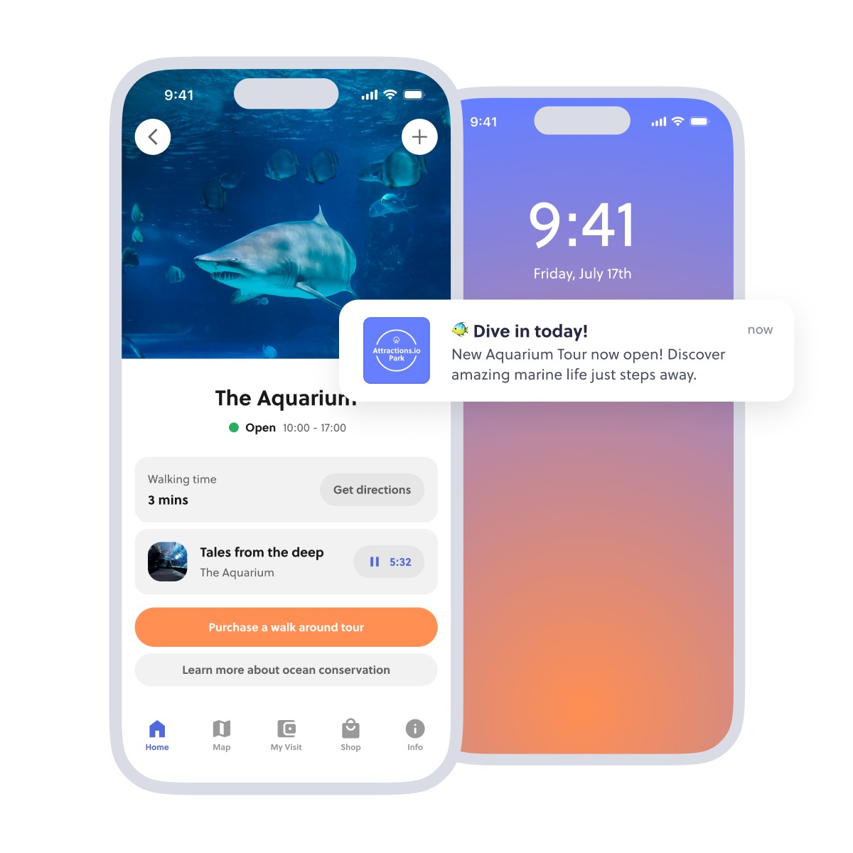 POI information and push notification message for zoo
