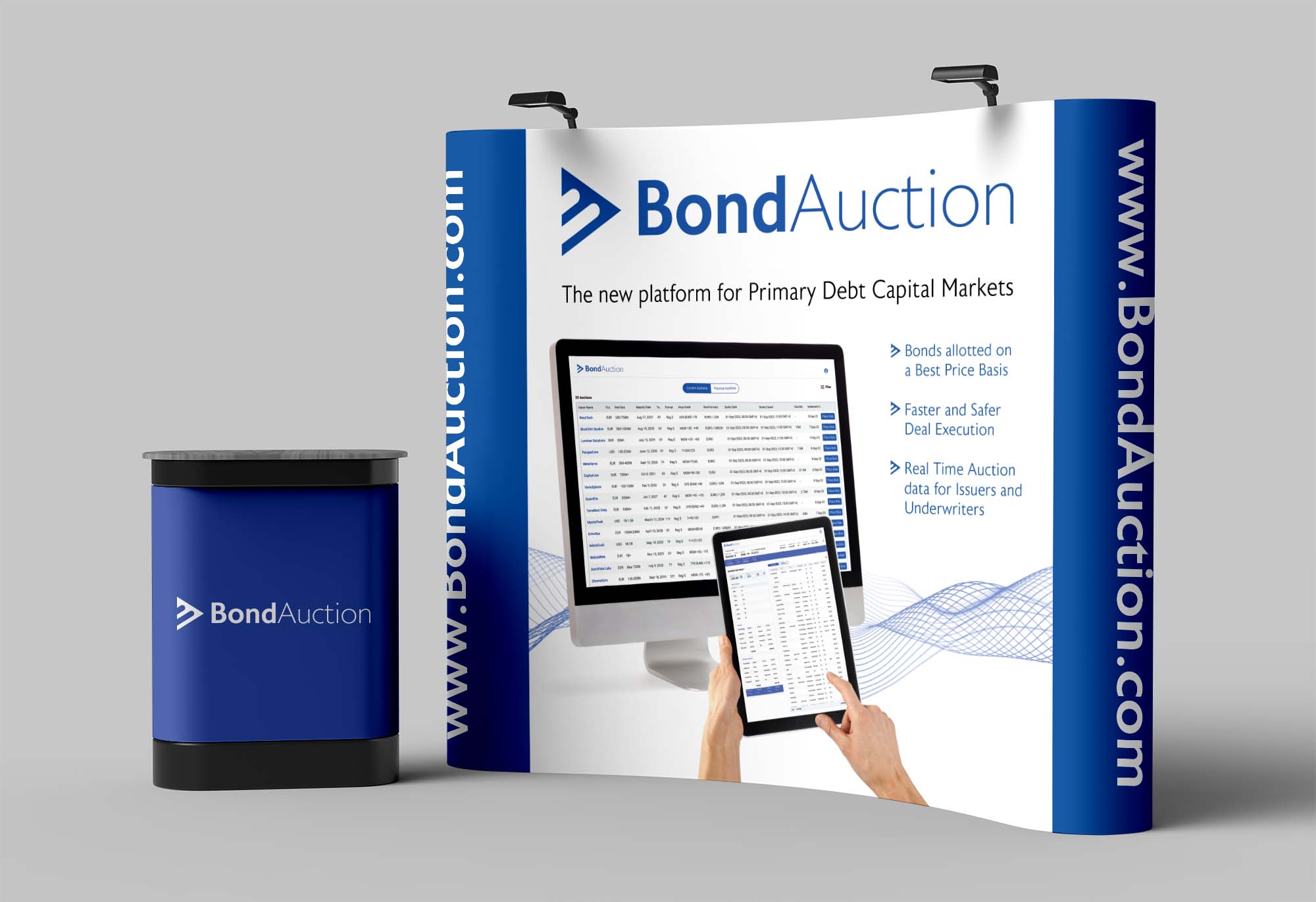Bond Auction Exhibition Stand, designed by Ian Paget.
