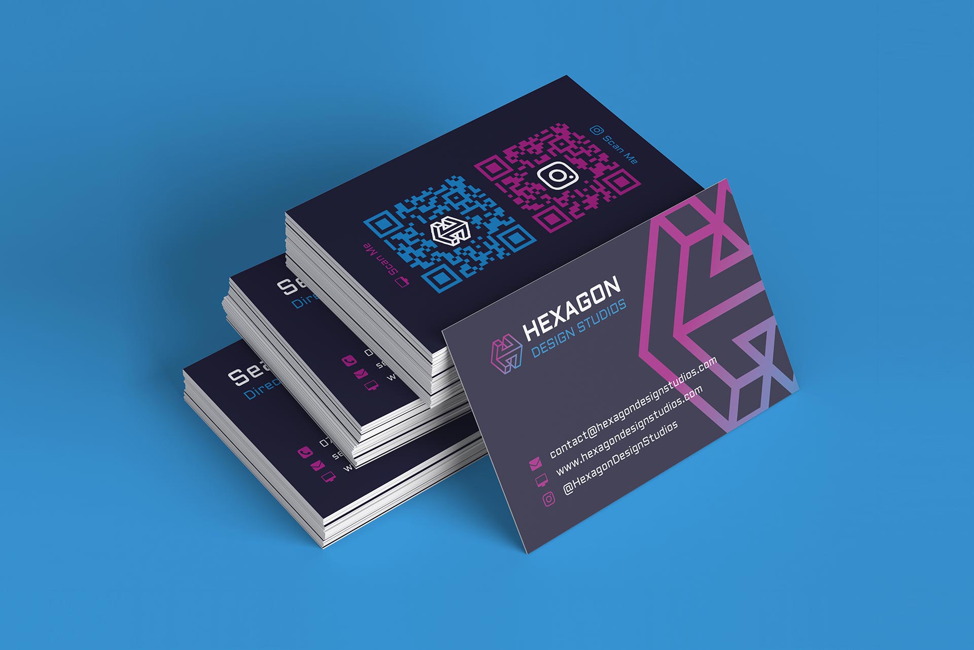 Business Card design for Hexagon Design Studios, by Ian Paget.