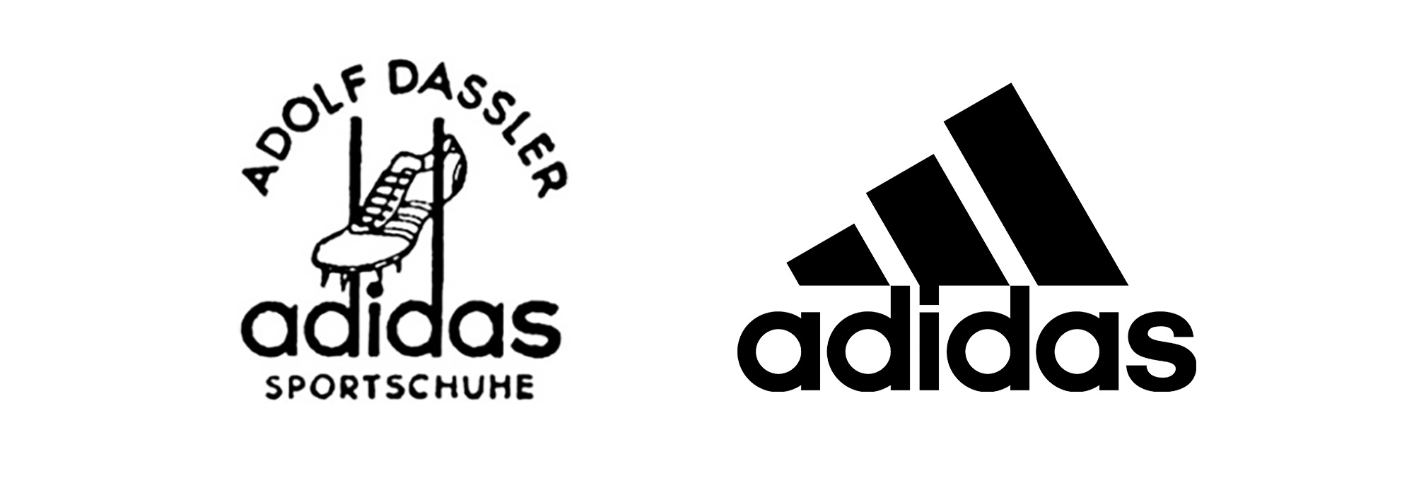 Adidas Logo comparison. 1949 logo vs the 1991 logo we all know today.
