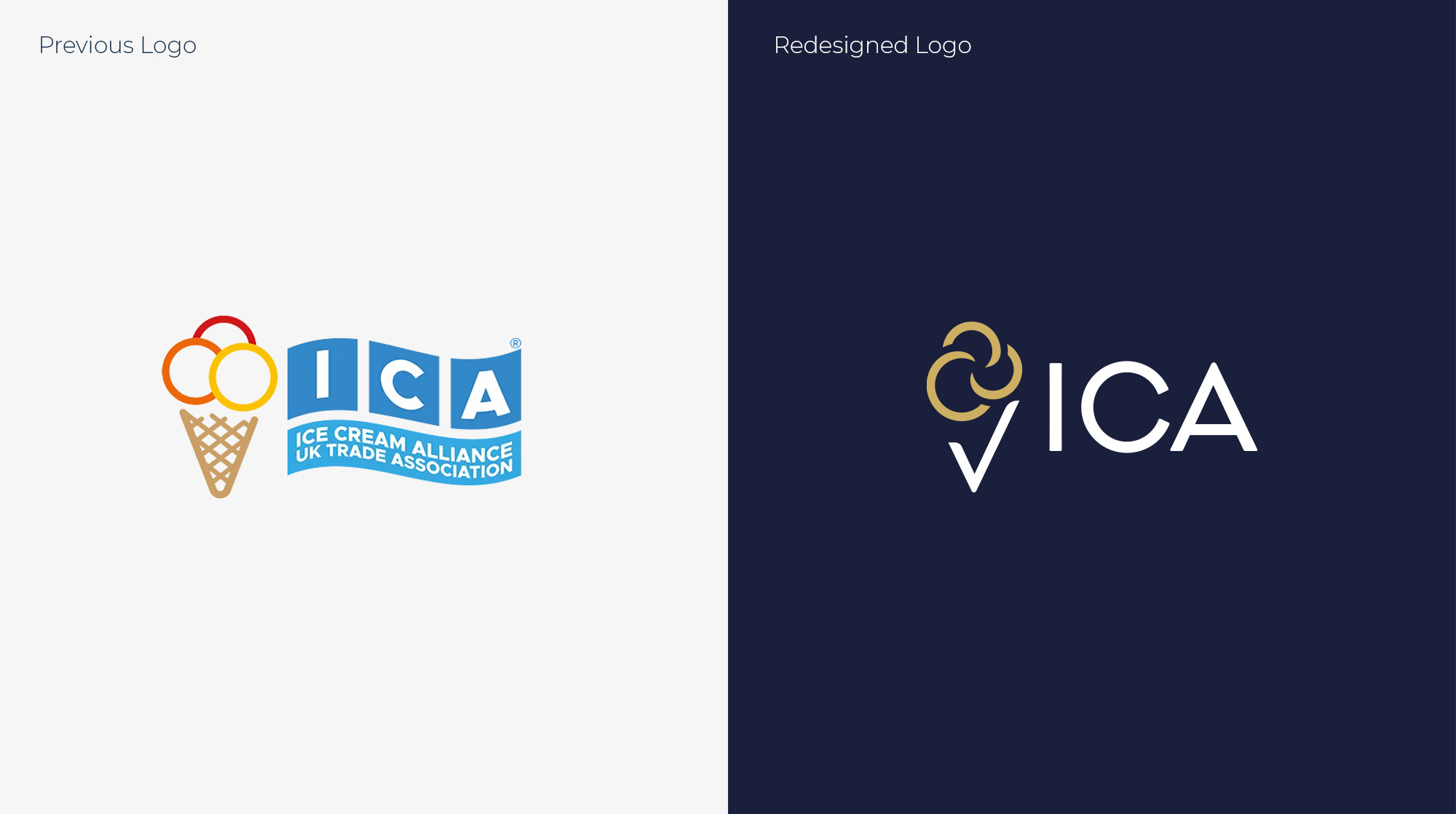 Ice Cream Alliance Logo Redesign Before and After