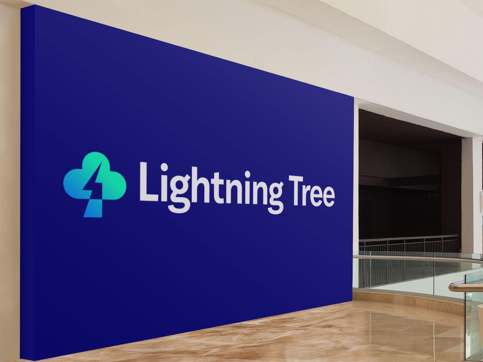Lightning Tree Logo on a Wall