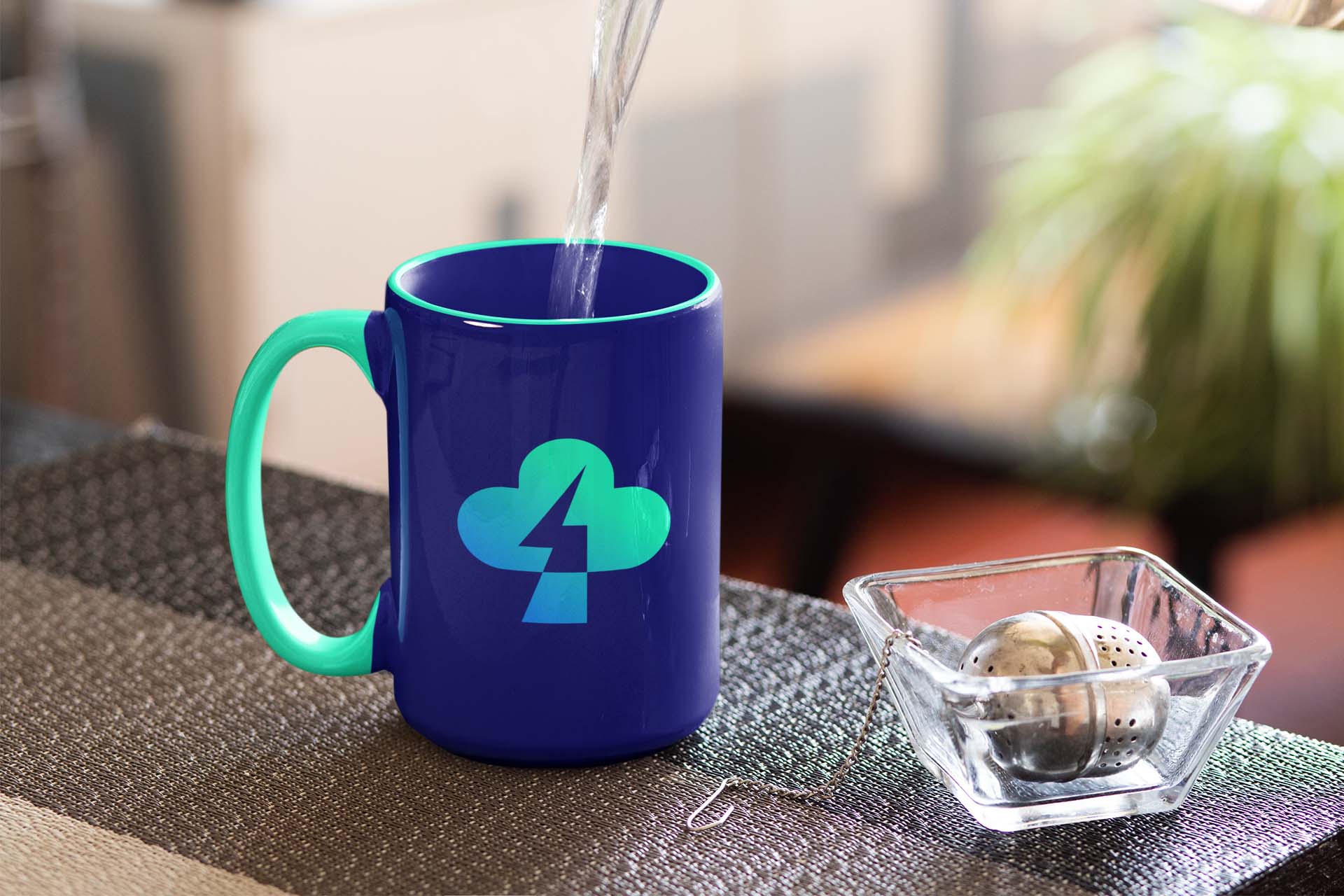 Lightning Tree Logo Design on a Mug
