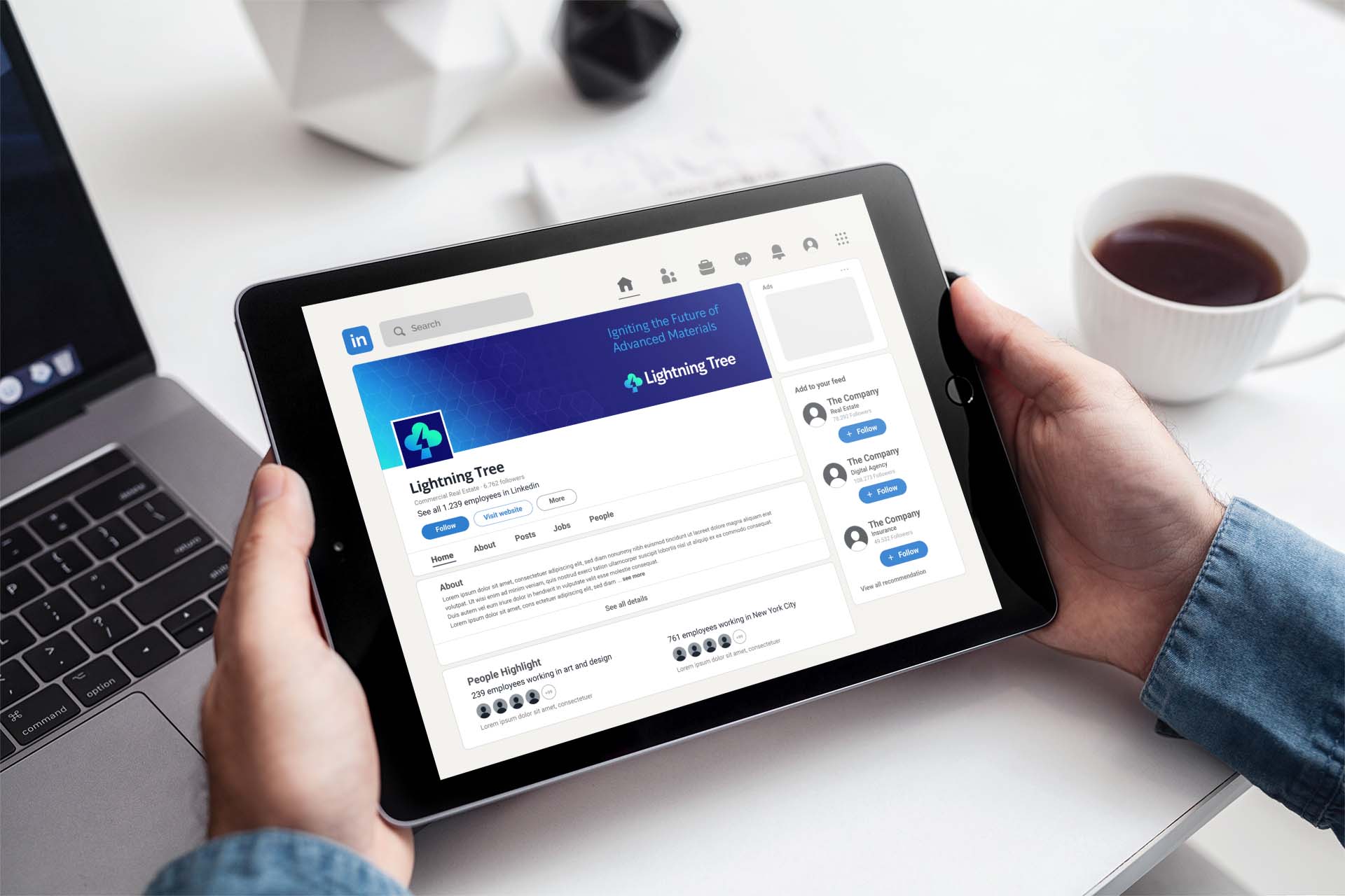 Lightning Tree Logo Design and banner heading in Linkedin