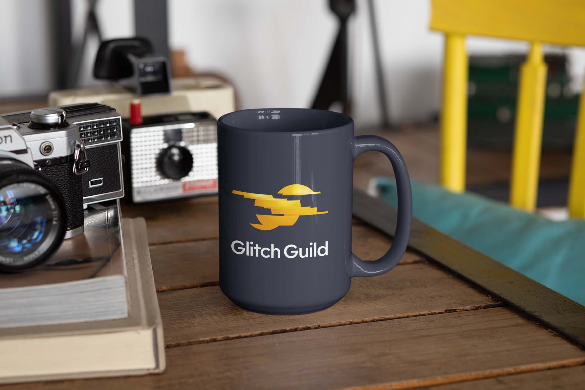 Glitch Guild Logo on a Mug