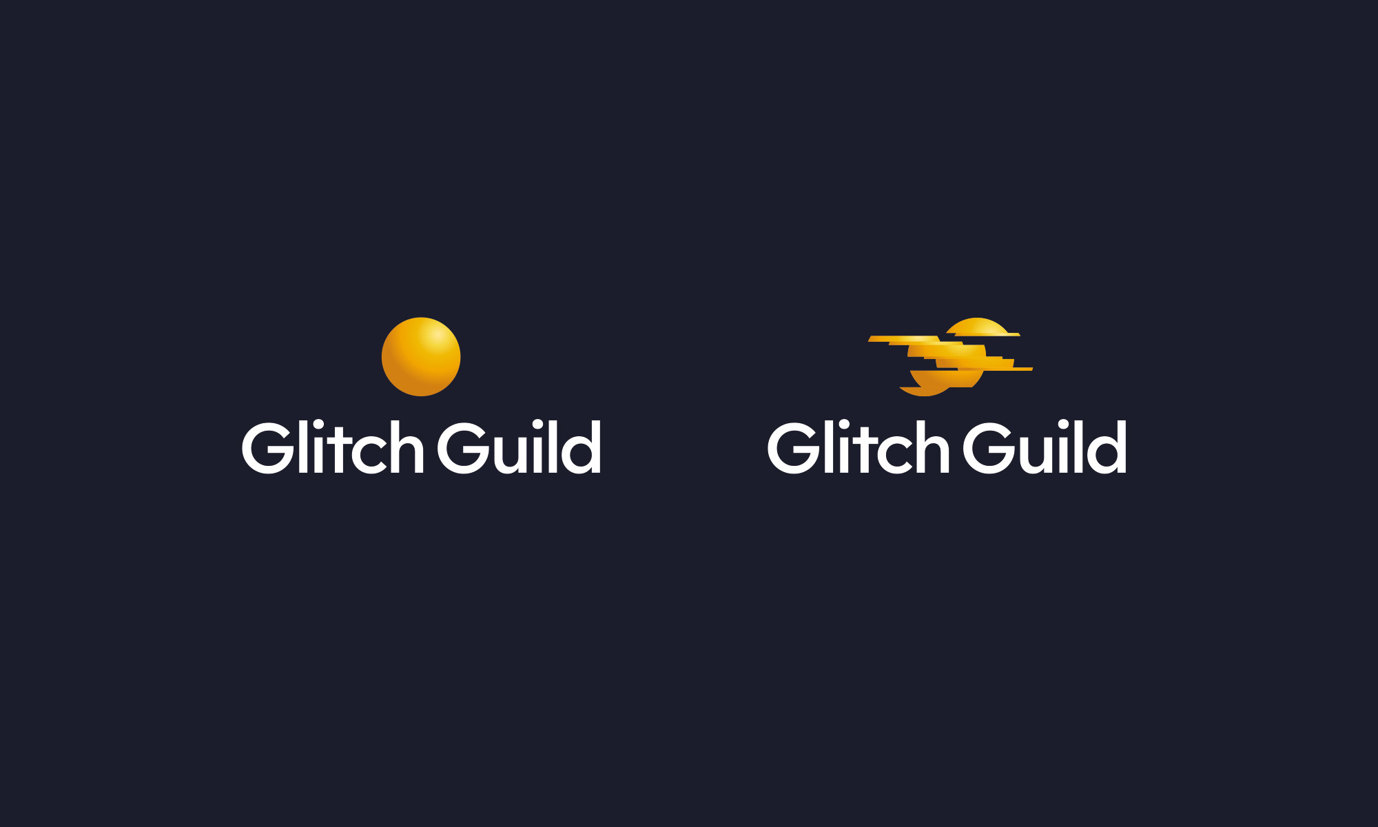 Glitch Guild Logo - Ball symbol with final glitched form.