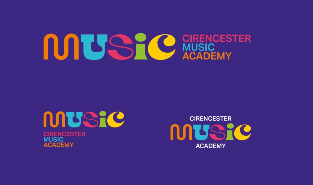 The final Cirencester Music Academy Logo with colour added.