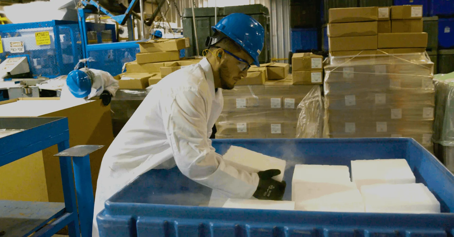 Reliant Dry Ice worker