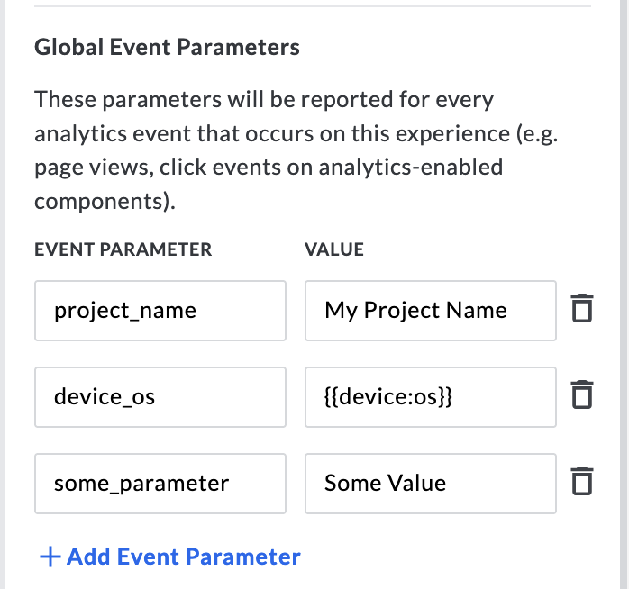 Google Analytics Global Event Parameters