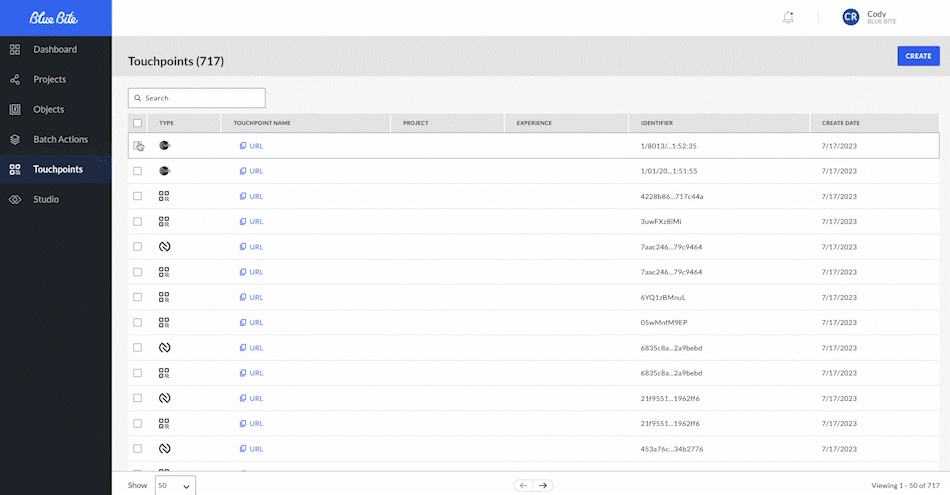 Selecting multiple touchpoints