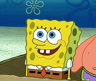 spongebob and patrick are standing next to each other