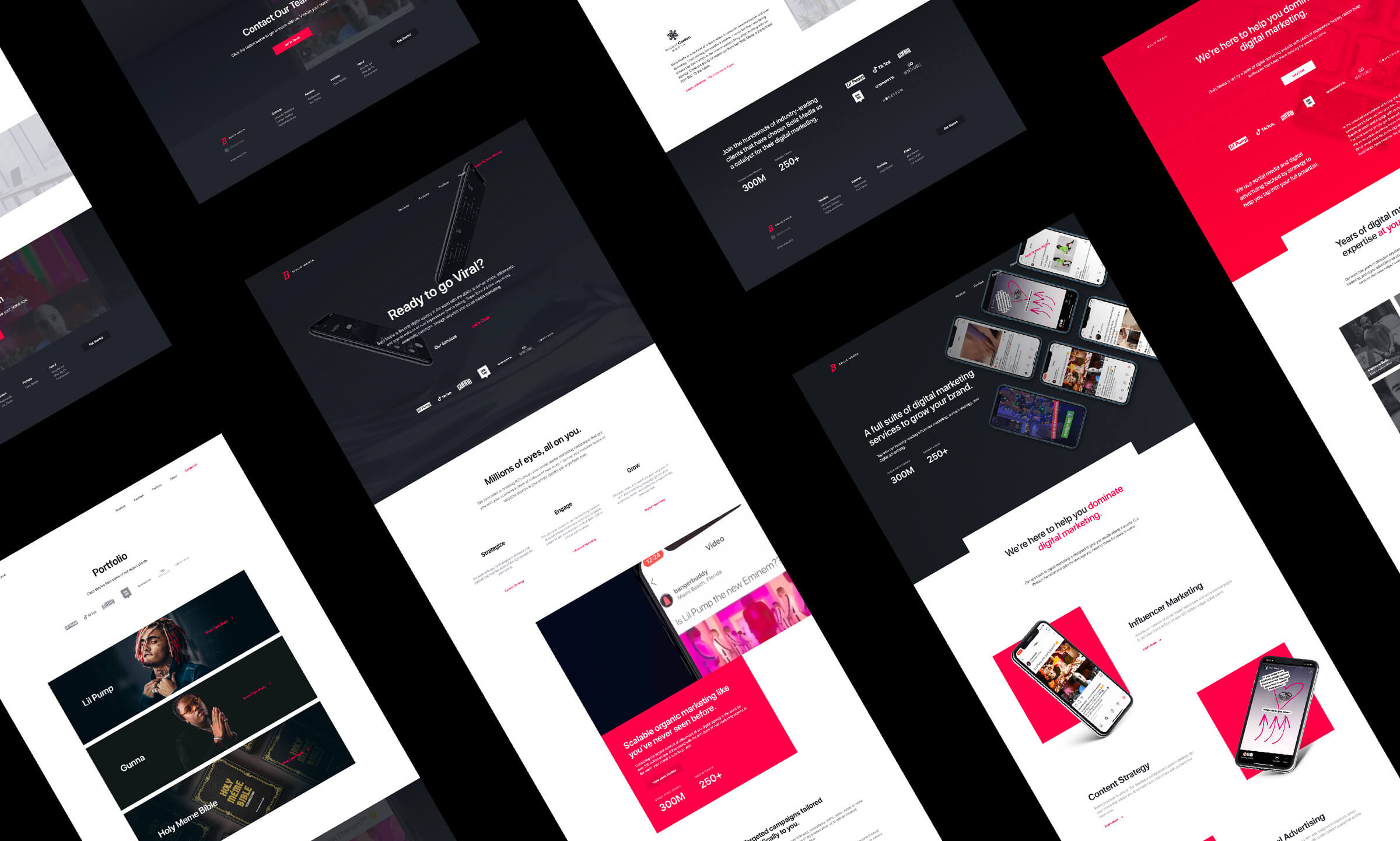 Front end website design and development for Bolis Media, and digital marketing agency specializing in influencer marketing and social media advertising. Lil Pump and Gunna, TikTok promotion strategies. James Cannella Marketing, Design, and Artificial Intelligence Consulting Services