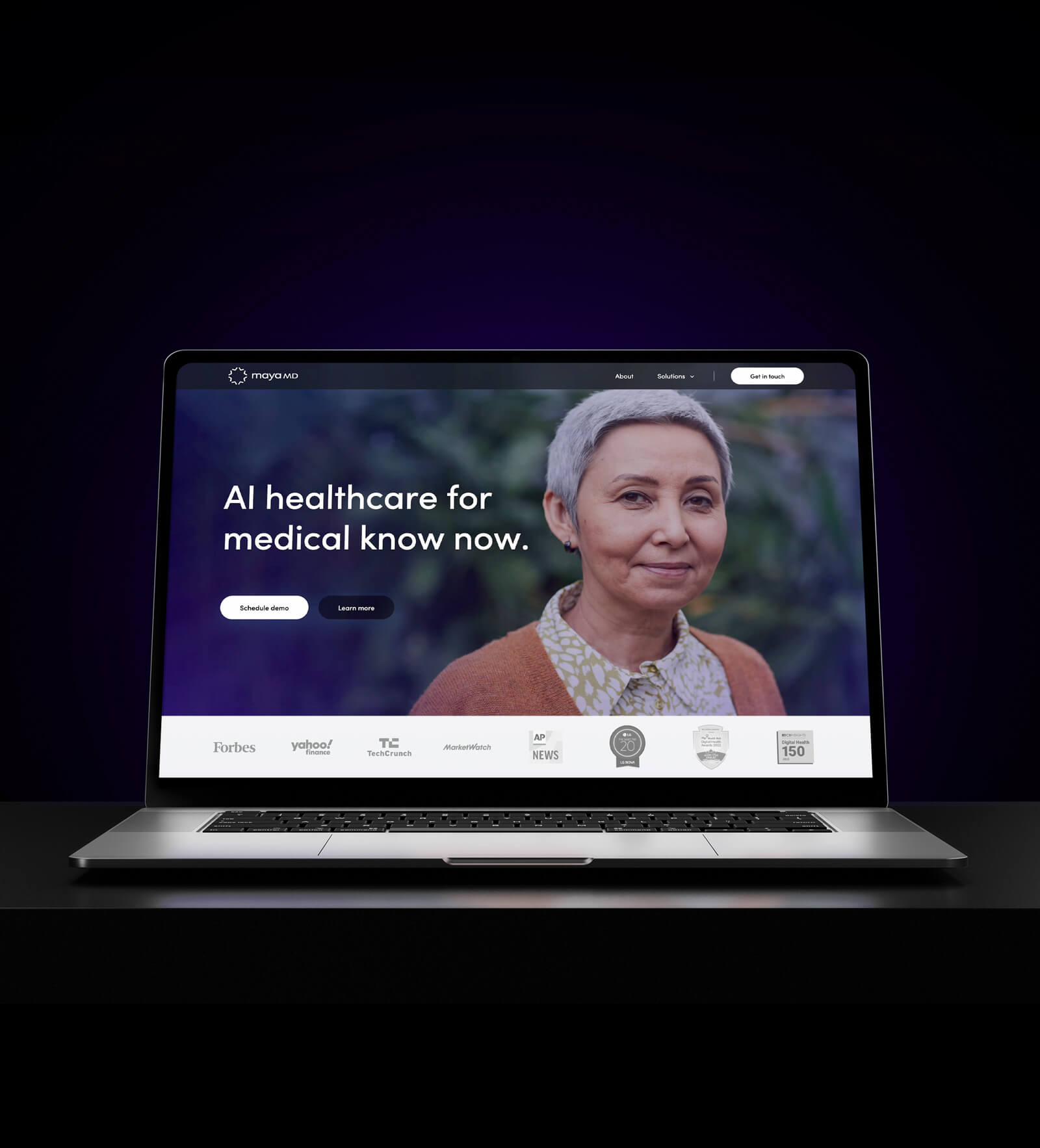 Tech startup website design by James Cannella - healthcare site example for MayaMD.AI