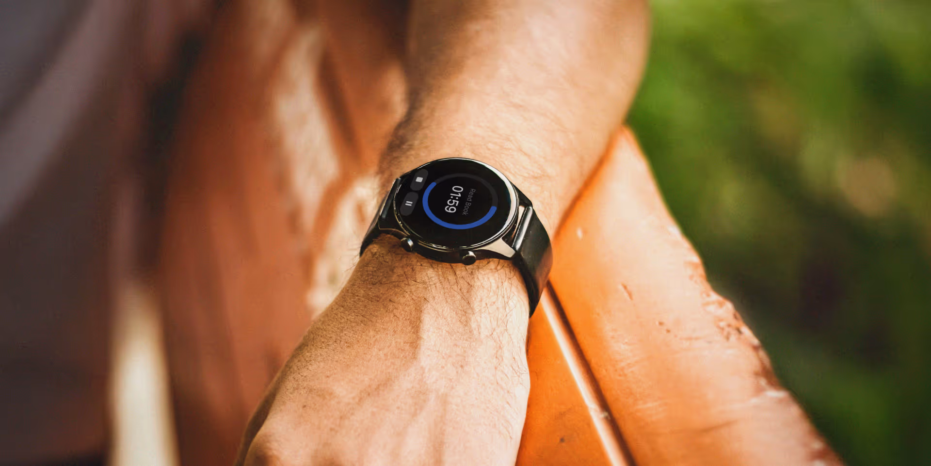 Lectura del temporizador de cuenta regresiva en la app de Habitify para Wear OS.
